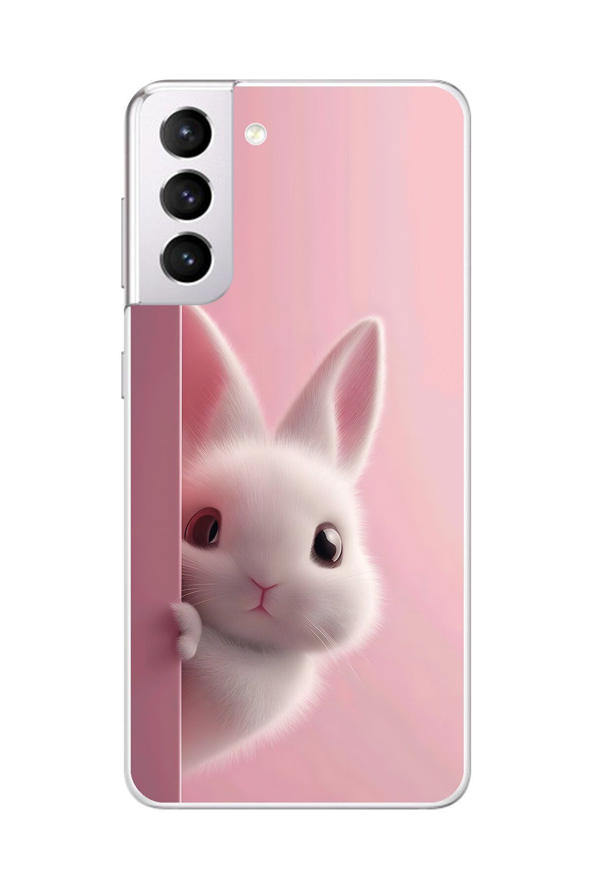 Dali Design Samsung Galaxy S21 Uyumlu Şeffaf Kılıf 5 Peluş Tavşan Tasarımlı