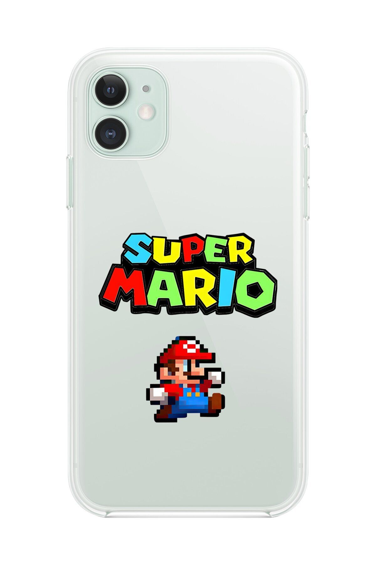 Dali Design iPhone 11 Uyumlu Şeffaf Kılıf 2 Mario Tasarımlı