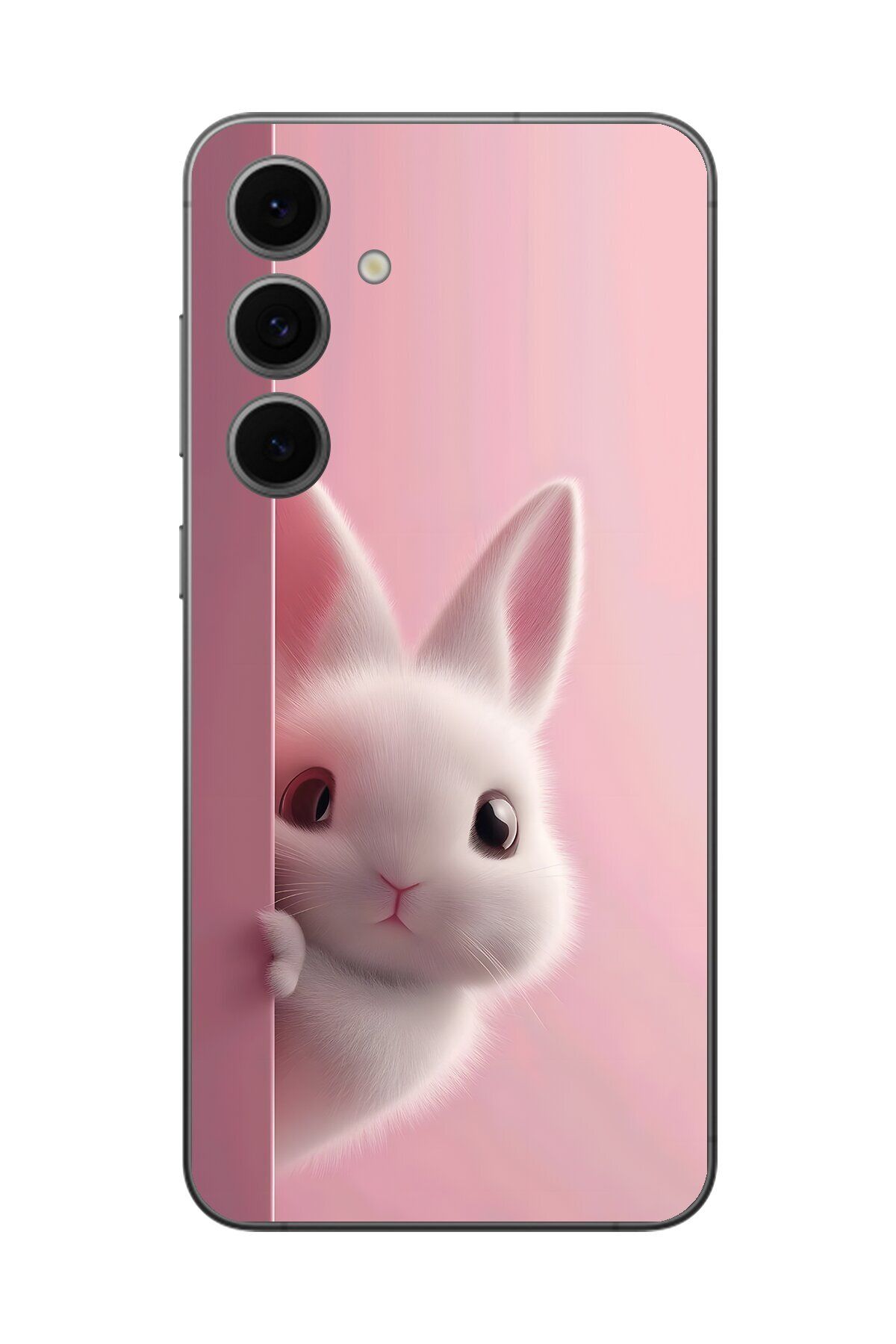 Dali Design Samsung Galaxy S24 FE Uyumlu Şeffaf Kılıf 5 Peluş Tavşan Tasarımlı