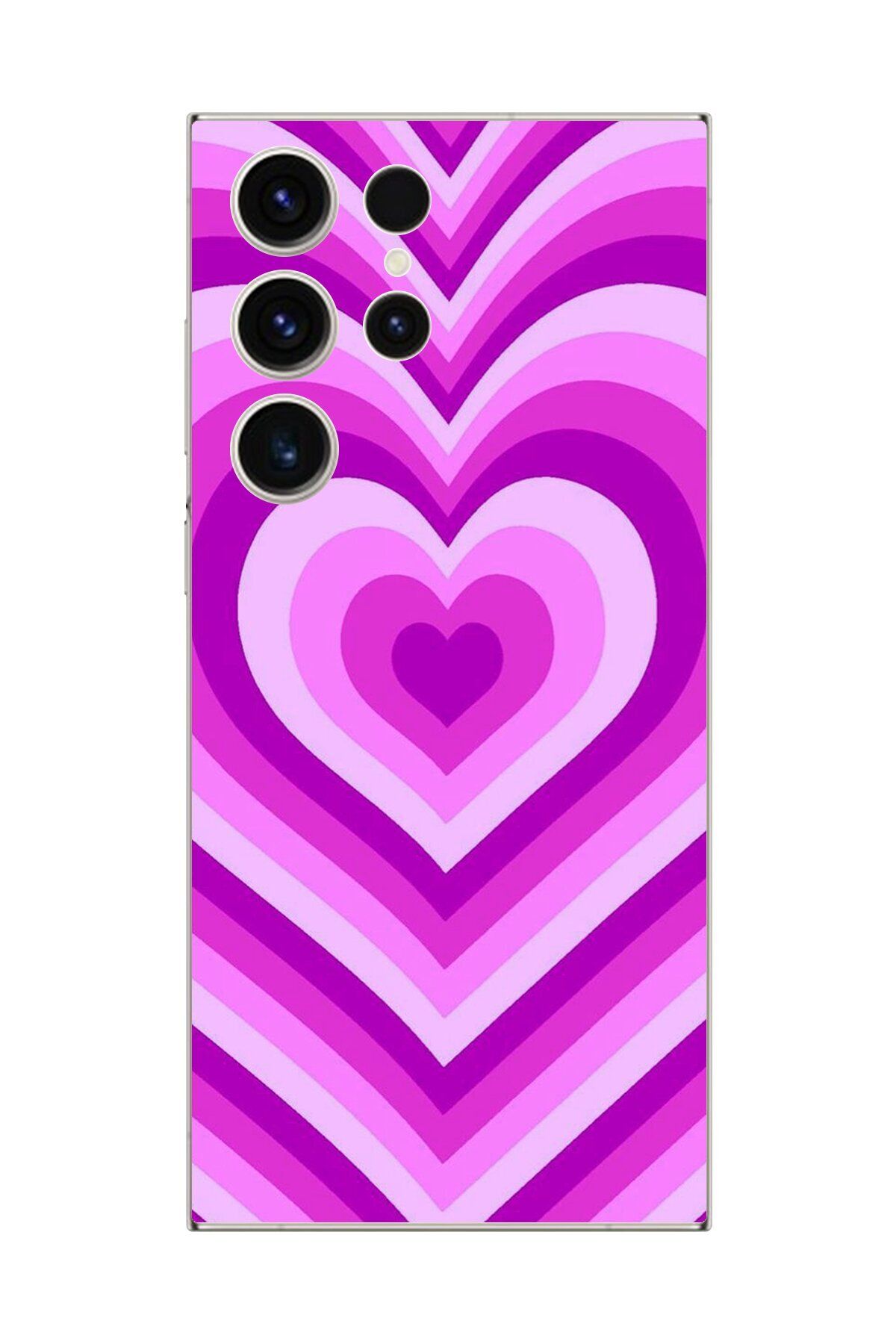 Dali Design Galaxy S23 Ultra Uyumlu Şeffaf Kılıf Kalp 2 Tasarımlı