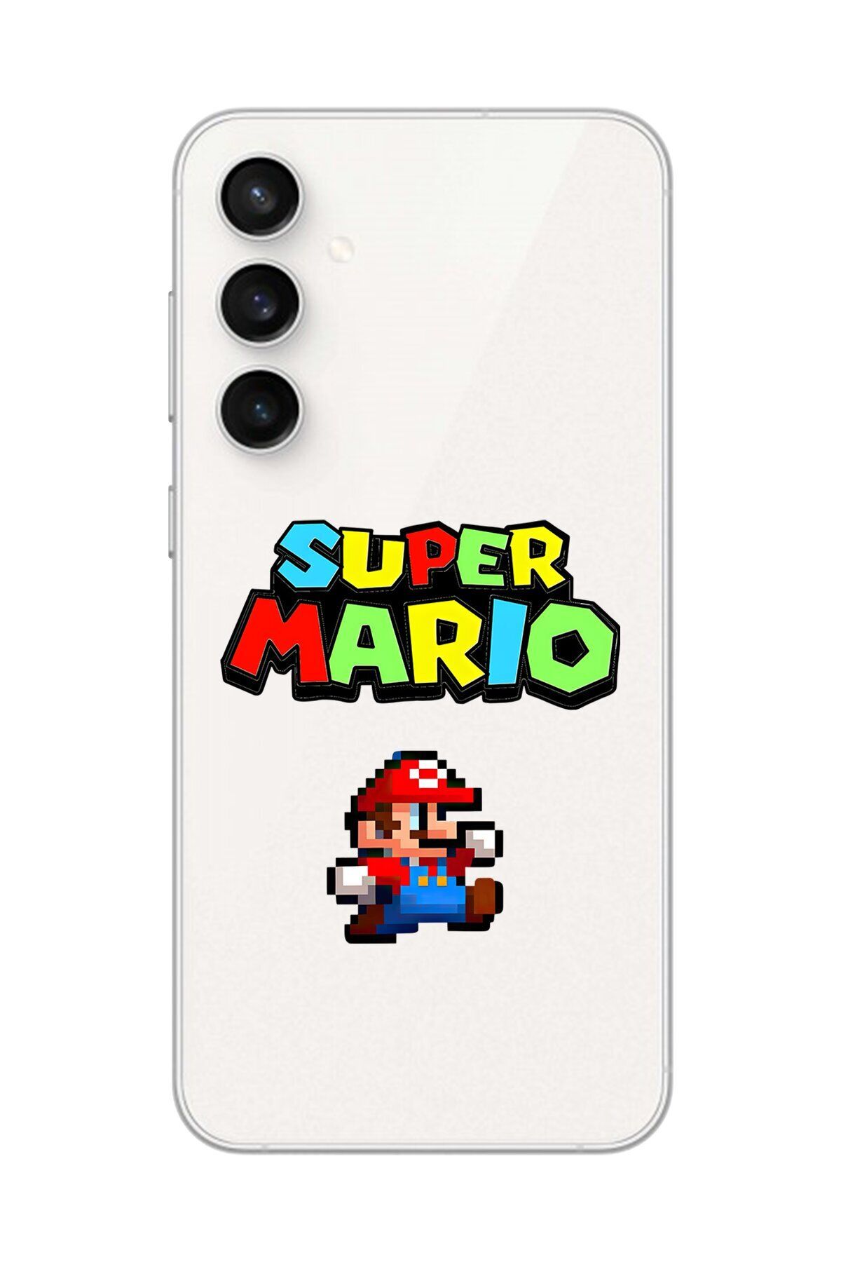 Dali Design Samsung Galaxy S23 FE Uyumlu Şeffaf Kılıf 2 Mario Tasarımlı
