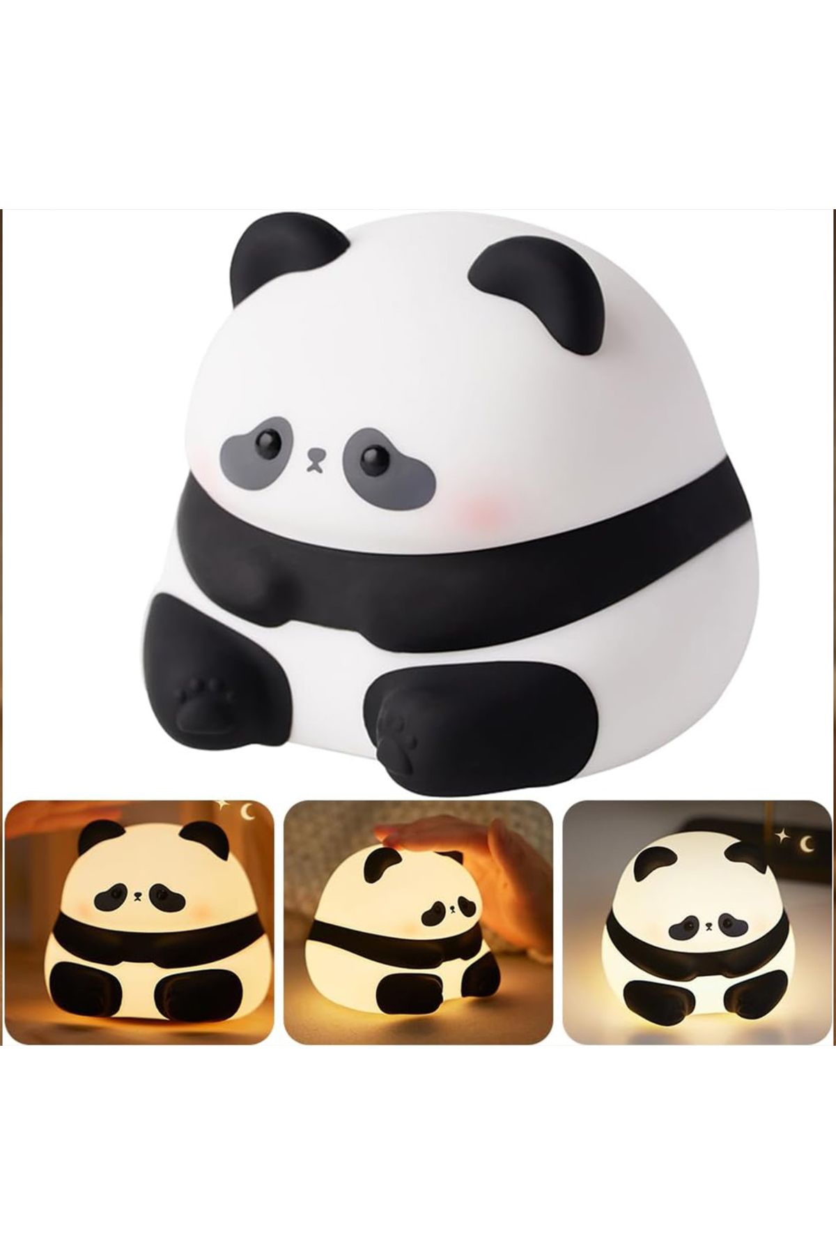 keyfimshop Sevimli Panda Dokunmatik Renk Değiştiren Gece Lambası (RGB)