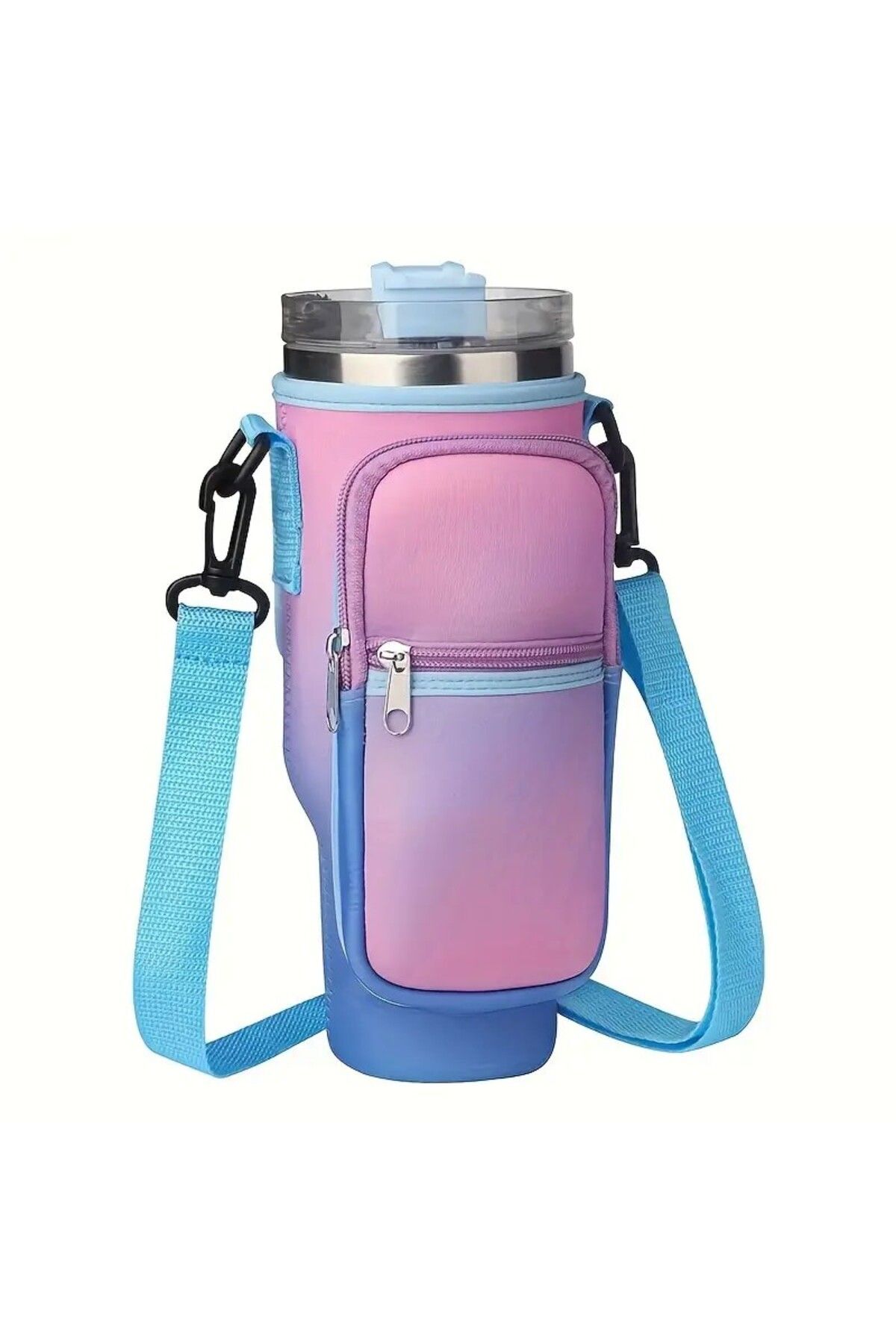 Apex Neopren Su Şişesi Taşıyıcısı, Telefon ve kart Cebi olan askılı omuz çantası,40/30 Oz Termoslar için