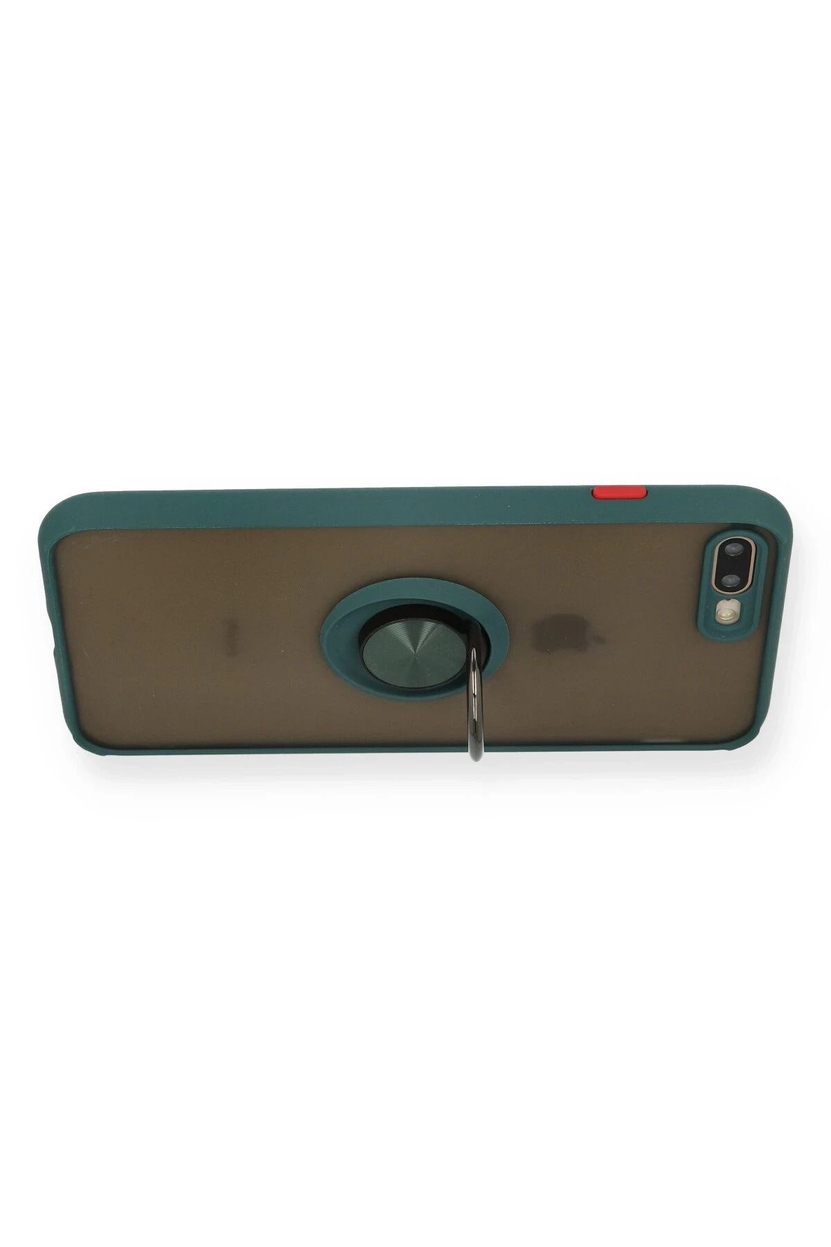 NewFace iPhone 7 Plus Kılıf Montreal Yüzüklü Silikon Kapak - Yeşil MRAYD