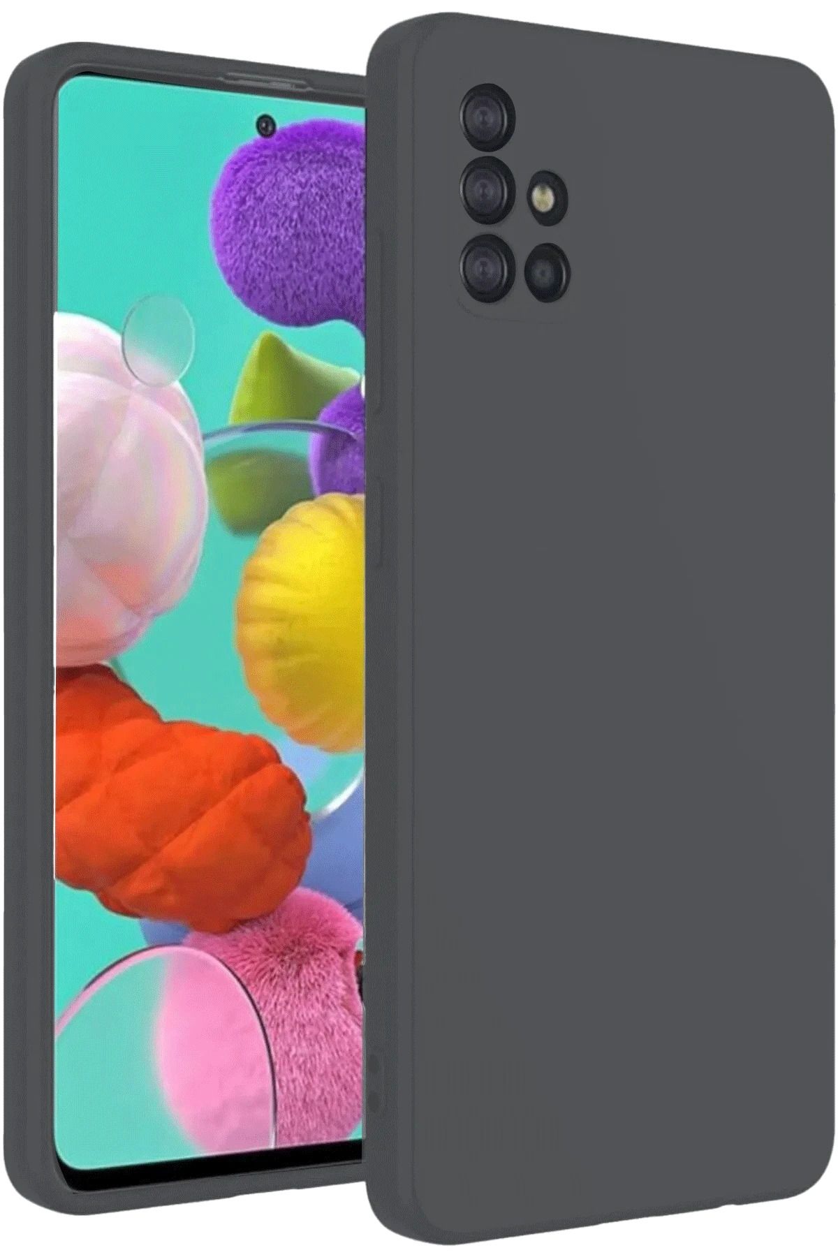 NewFace Galaxy A31 Kılıf Nano içi Kadife Silikon - Gri uyumlu