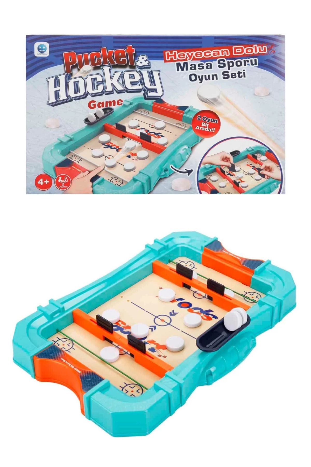 Merva Smile Games 2in1 Pucket ve Hockey Oyun Seti Kutu Oyunu Masa Sporu
