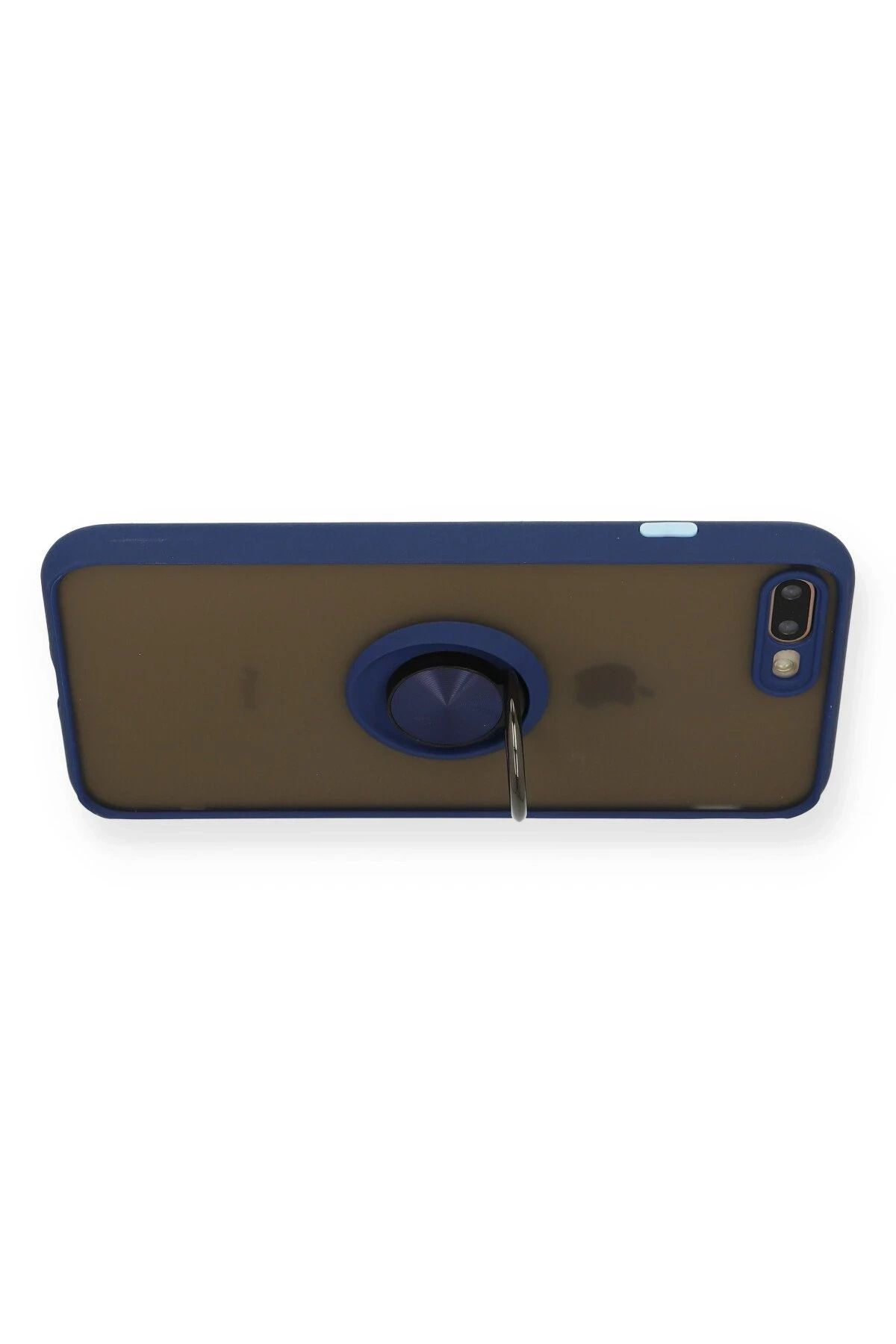 NewFace iPhone 7 Plus Kılıf Montreal Yüzüklü Silikon Kapak - Lacivert MRAYD