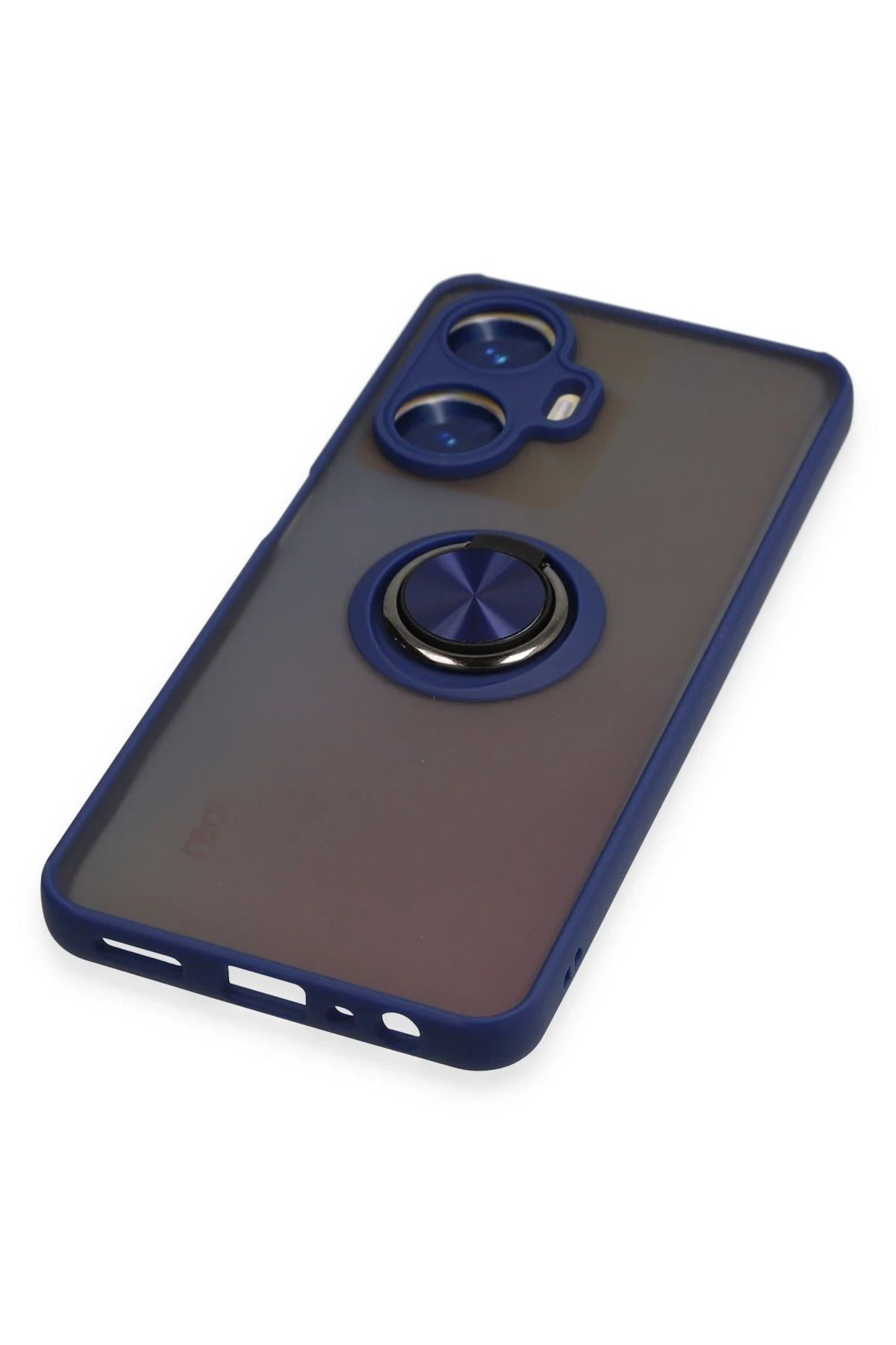 NewFace Realme C55 Kılıf Montreal Yüzüklü Silikon Kapak - Lacivert MRAYD