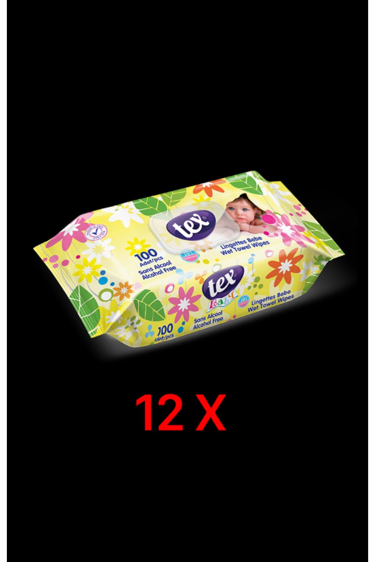 Tex Bayb Islak Mendil 12 Paket Paket İçi 100 Adet