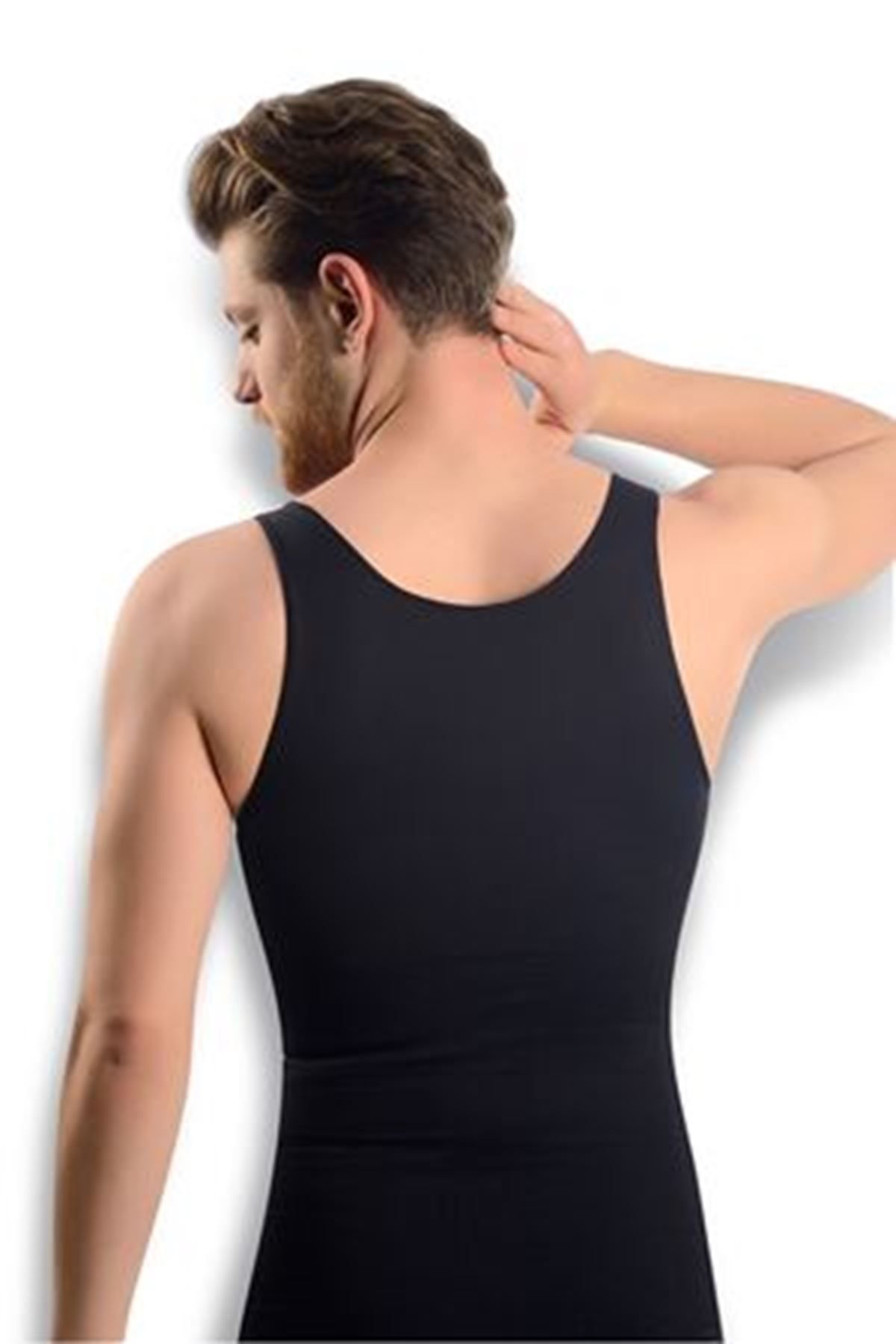 Moda Şahsenem Siyah Erkek Dikişsiz Vücut Toparlayıcı Korse - 740