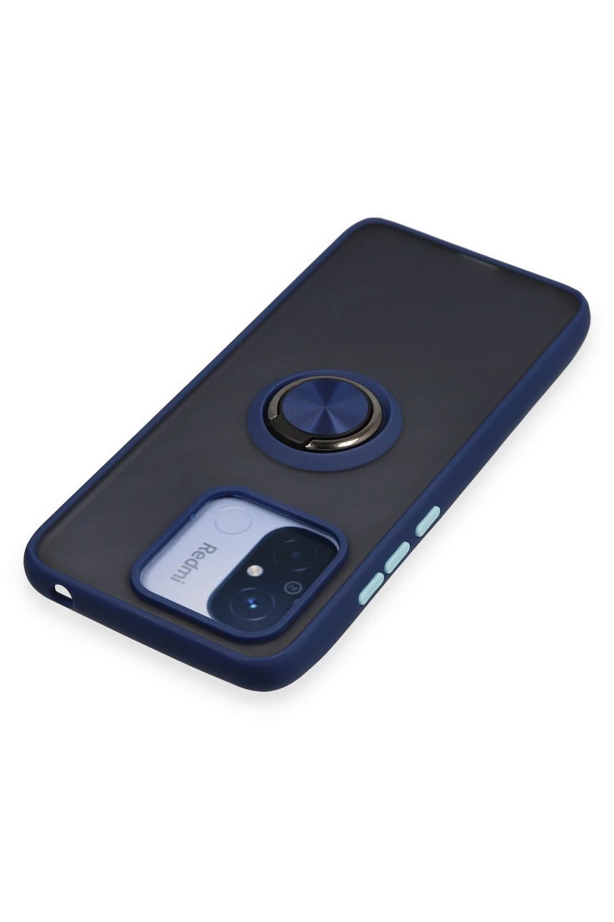 NewFace Xiaomi Redmi 12C Kılıf Montreal Yüzüklü Silikon Kapak - Lacivert MRAYD