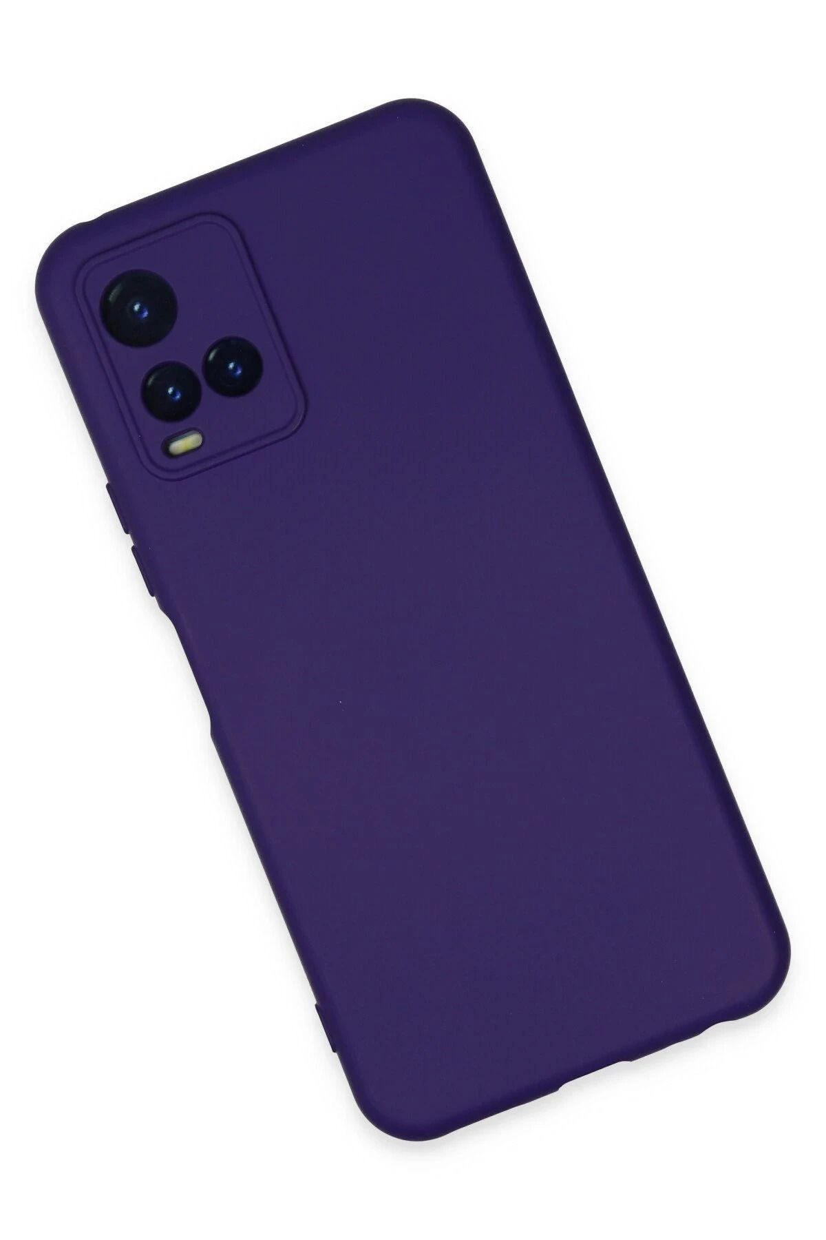 NewFace Vivo Y21S  Uyumlu Kılıf Nano içi Kadife Silikon - Mor MRAYD
