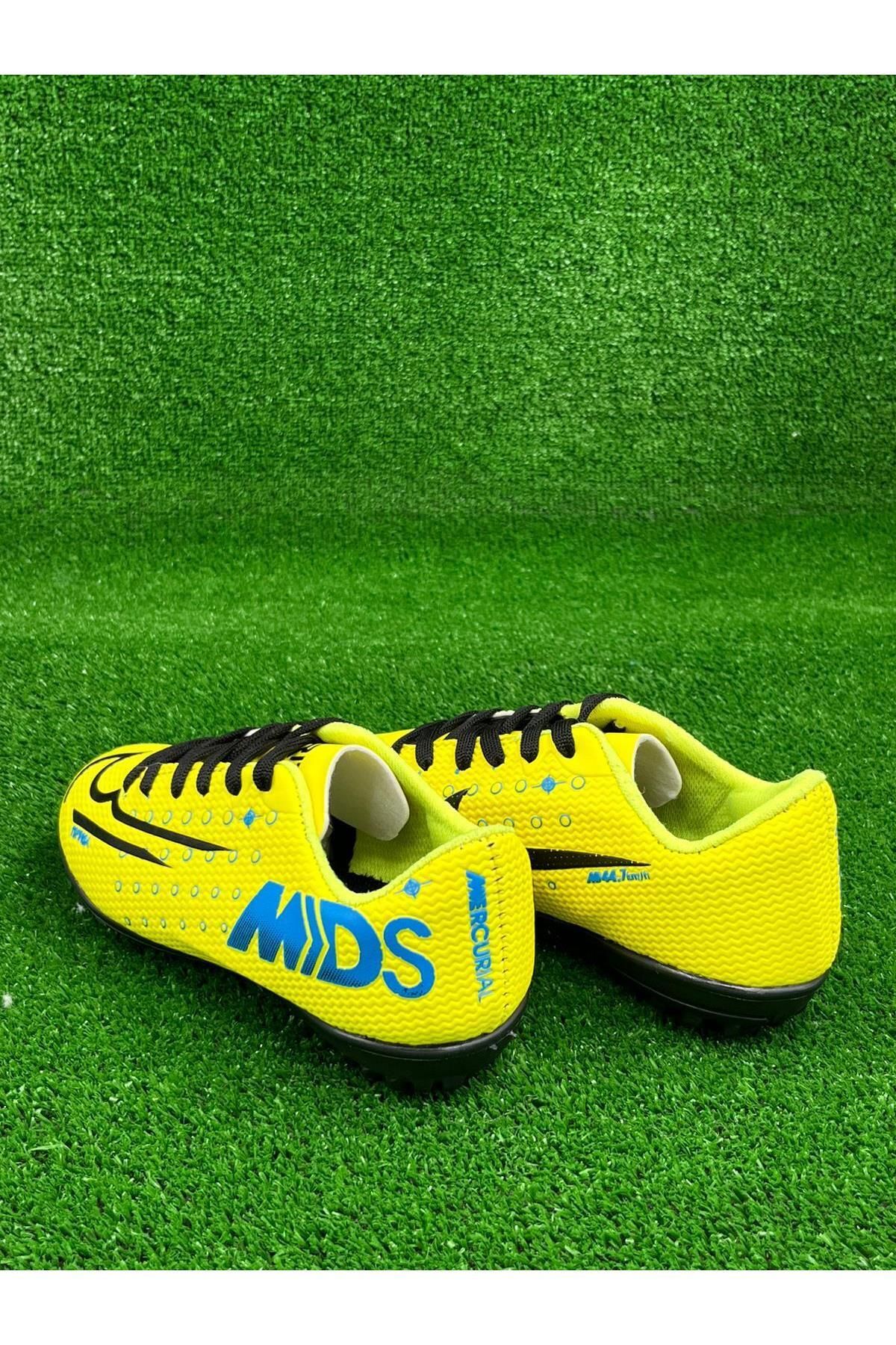 Moda Lime Kız Erkek Çocuk Kranpon Kauçuk Taban Profesyonel Çim Halı Saha Ayakkabısı Krampon