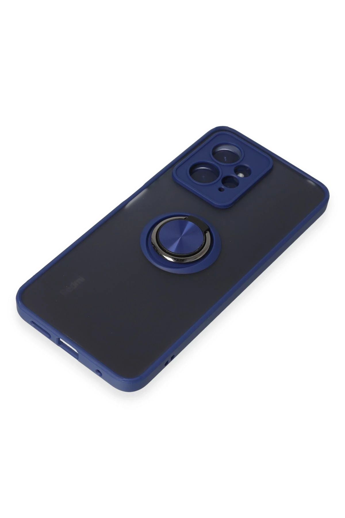 NewFace Xiaomi Redmi Note 12 4G Kılıf Montreal Yüzüklü Silikon Kapak - Lacivert MRAYD