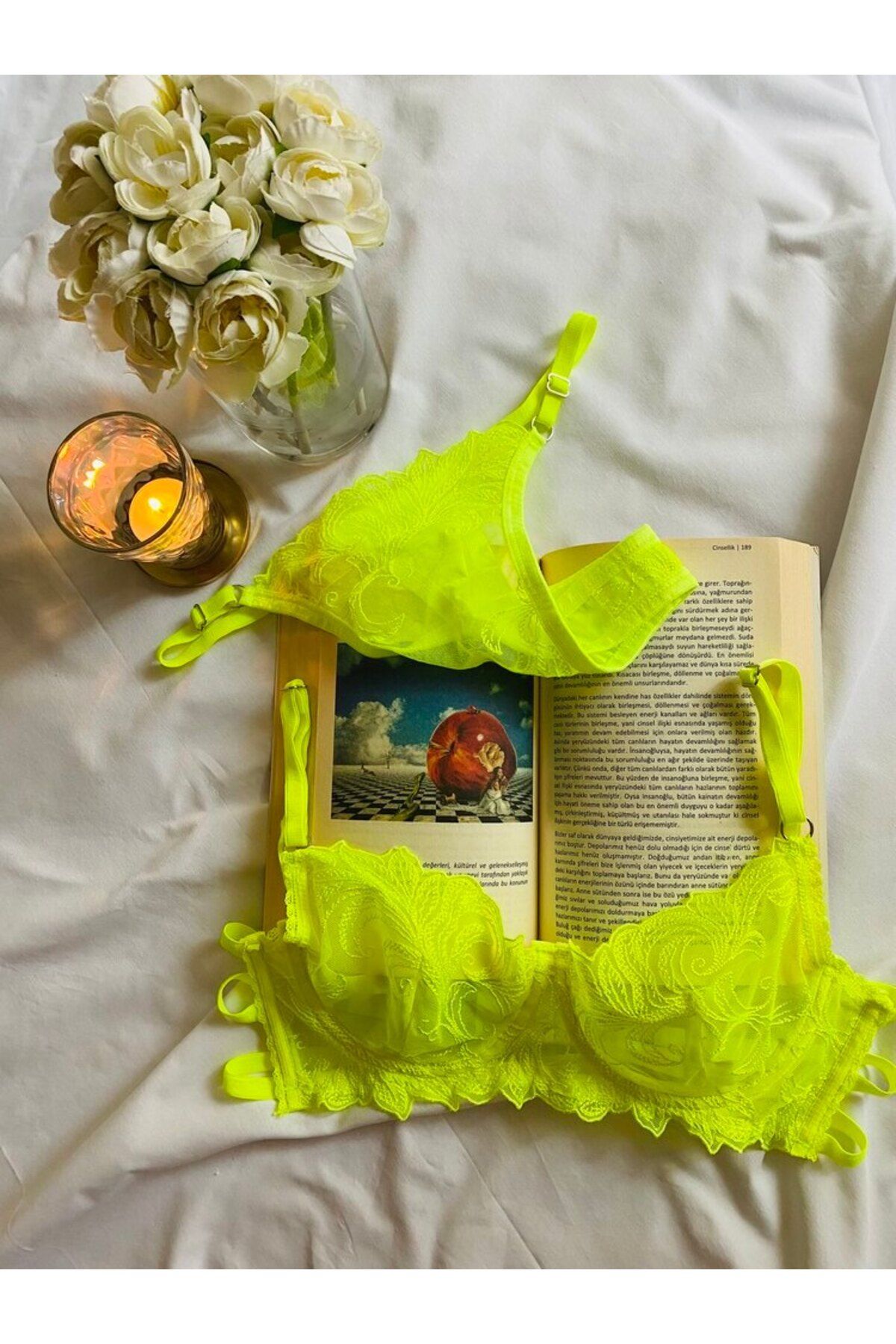Celoire Neon Transparan Balenli Bralet Takımı
