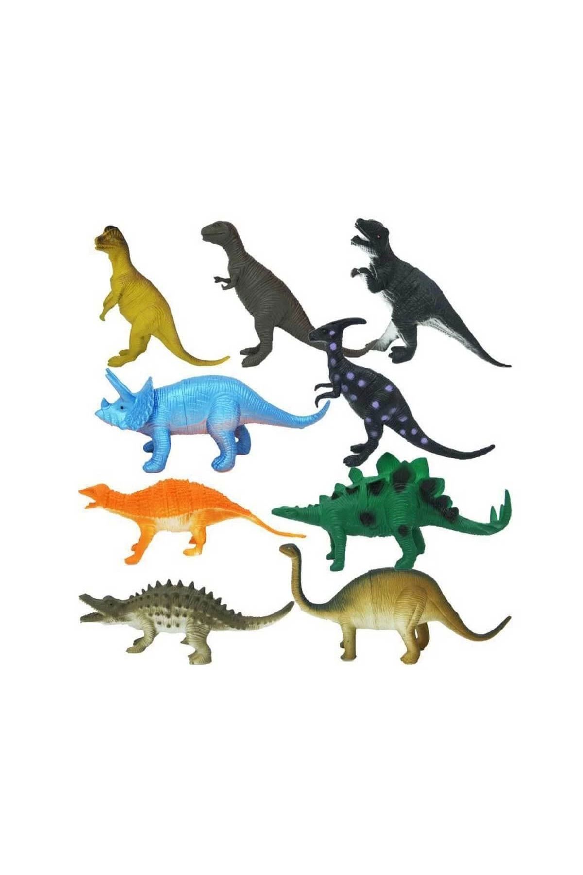 BRL 0714 Dinozorların Dünyası Poşetli 9'lu Hayvan Oyun Seti -sunman