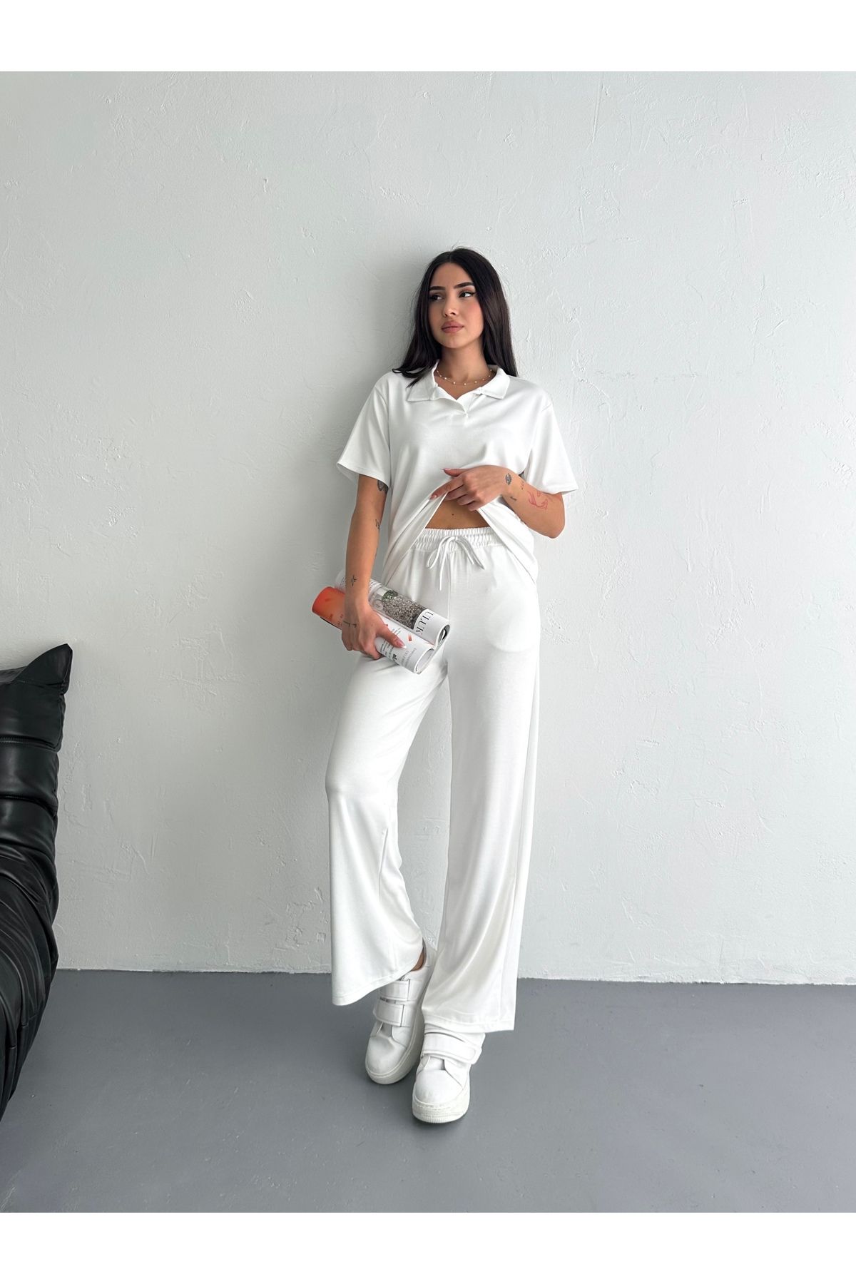 HR Collection Modal Polo Yaka Kadın Alt Üst Takım