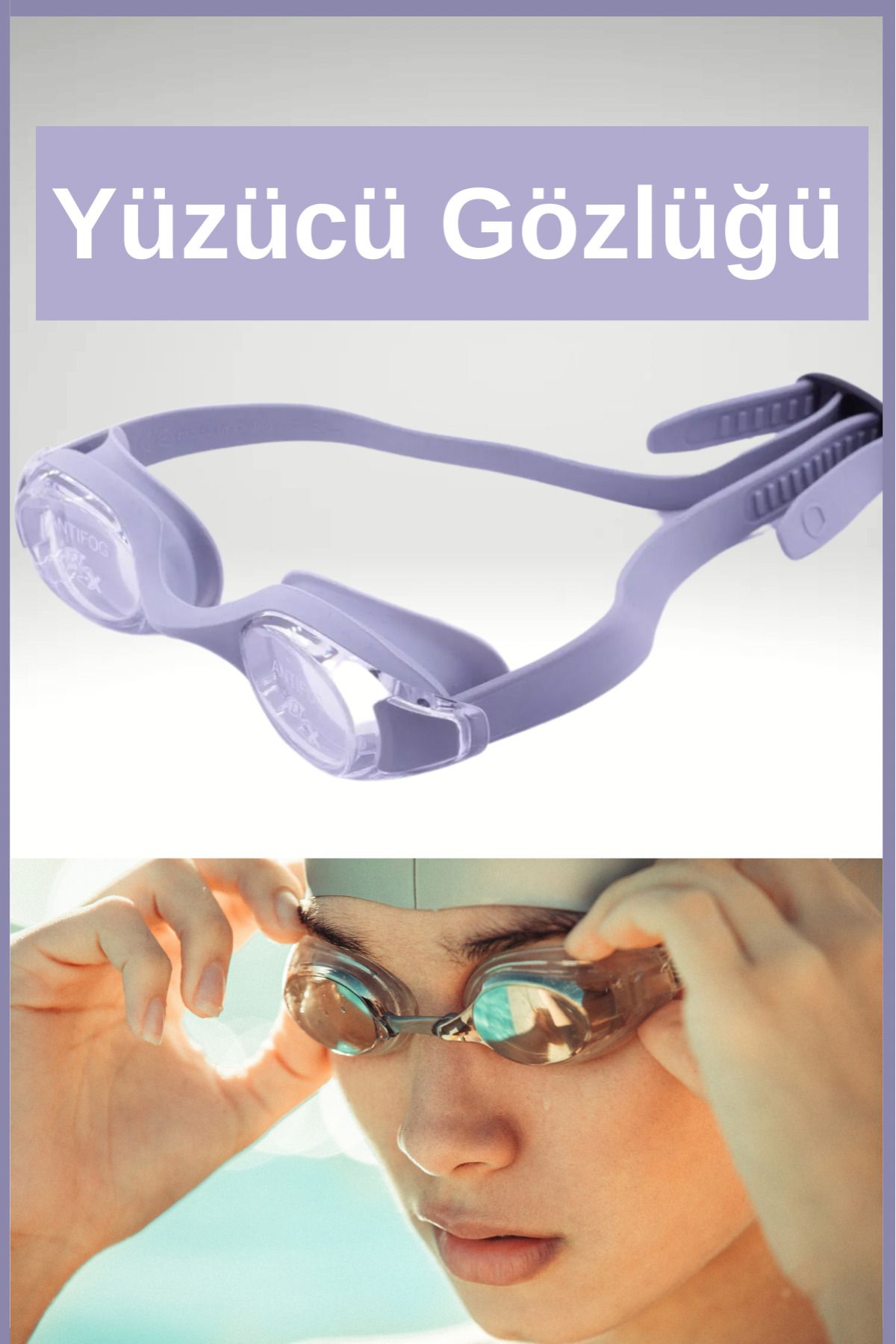 EpiRelax Yüzücü Gözlüğü Buğu Yapmaz - Ayarlanabilir Silikon Yüzücü Gözlüğü Kristal Netliğinde Görüş