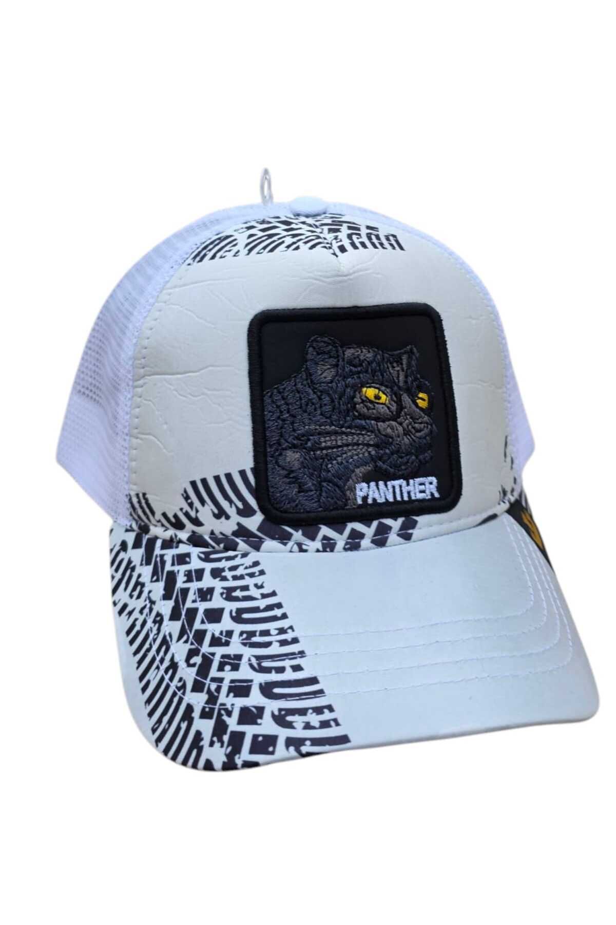 Anelli Erkek, Kadın Siyah Panther Nakışlı Beyaz Fileli Trucker Şapka – Sokak Modası Unisex Snapback