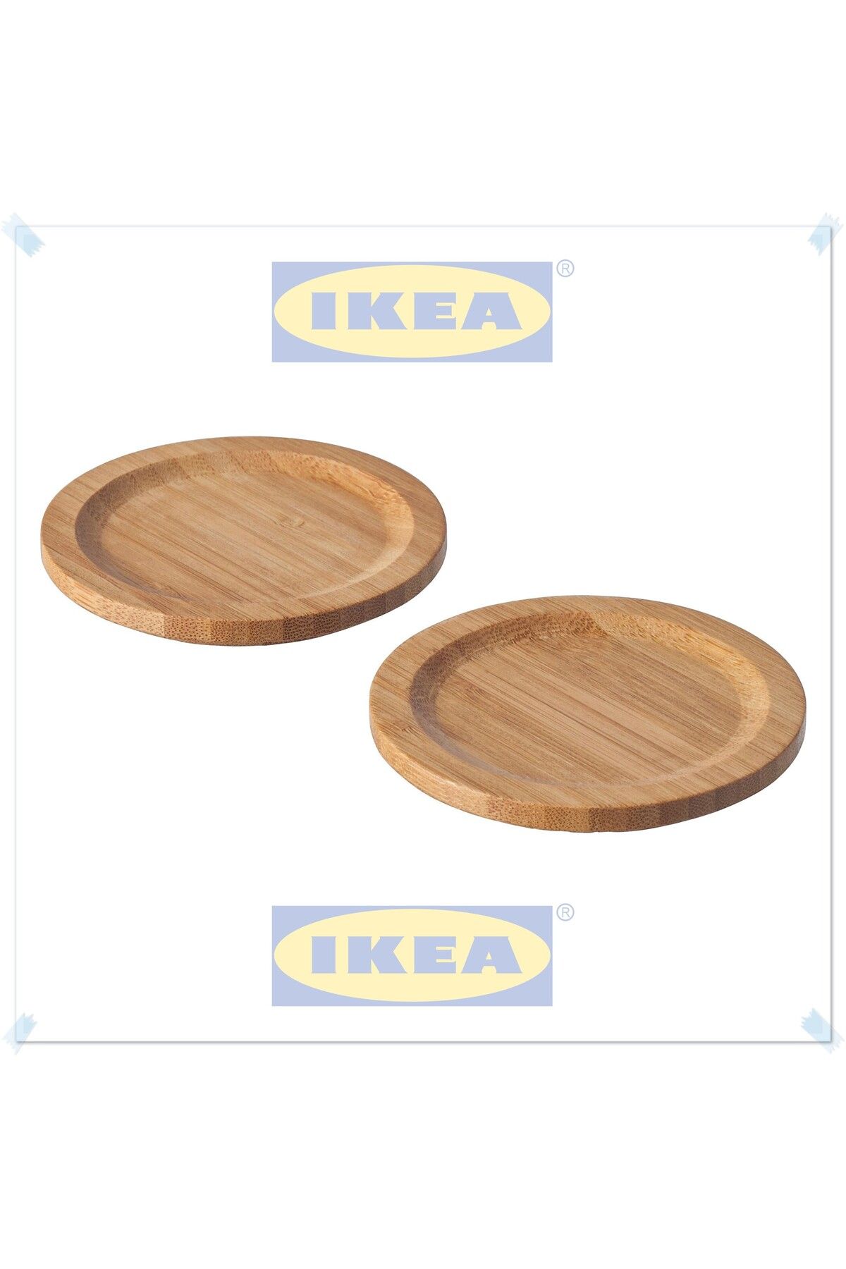 IKEA Försegla Bambu Bardak Altlığı, Çap: 9 cm, 2'li Set
