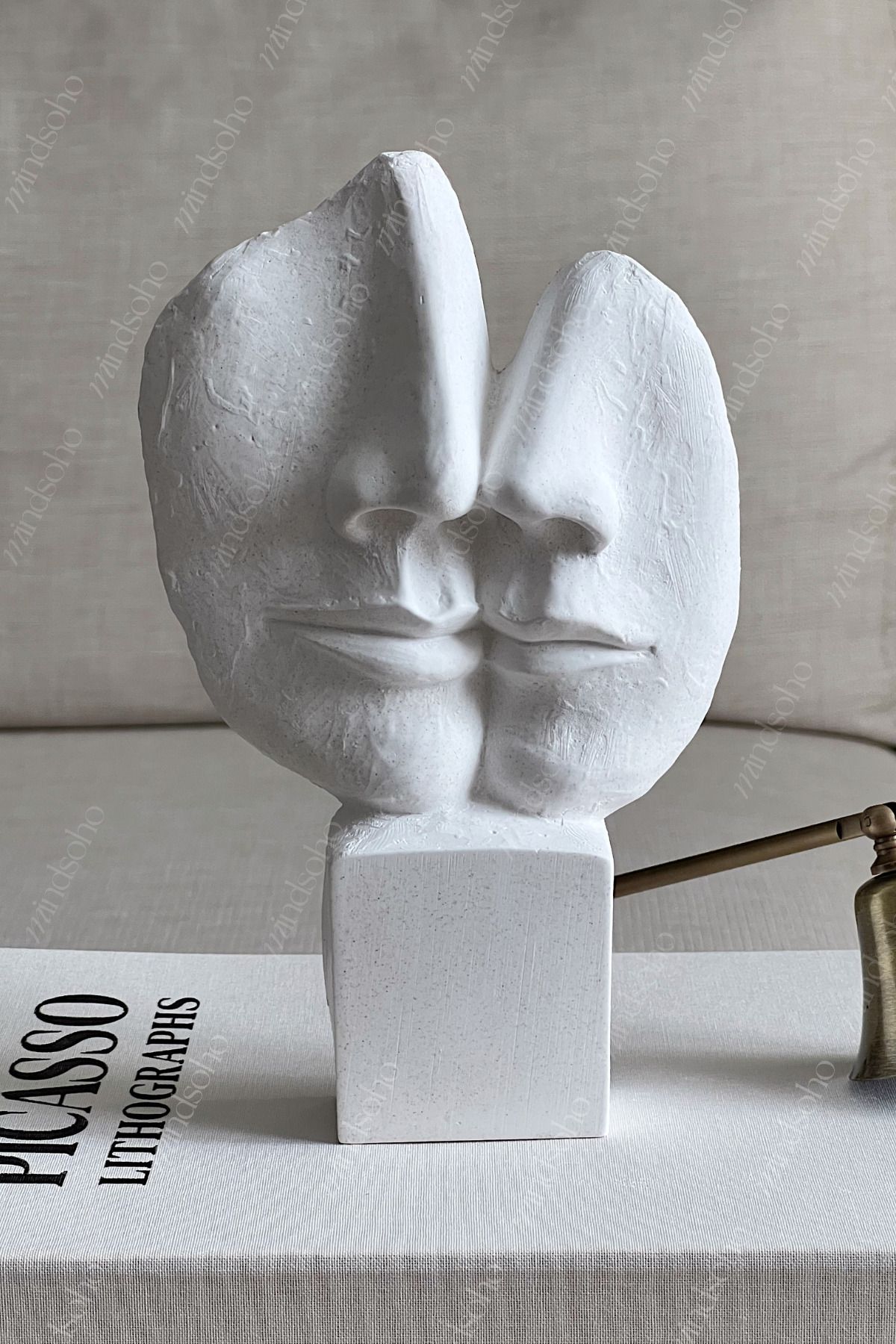 mindsoho Dekoratif Soyut Yüz İskandinav Tarzı Biblo Heykel Figür 19cm