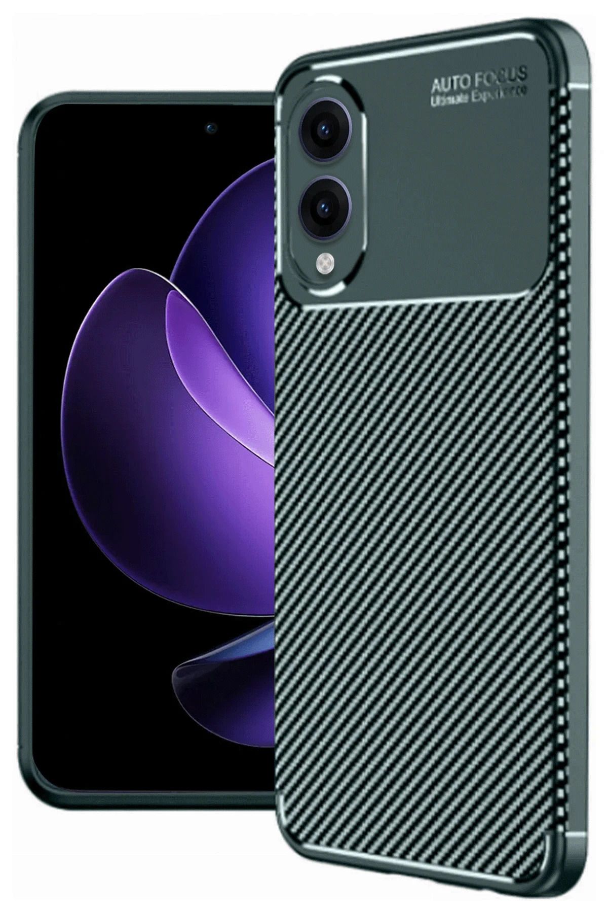 NewFace Samsung Galaxy S25 Edge Kılıf Auto Focus Karbon Kapak - Koyu Yeşil MRAYD