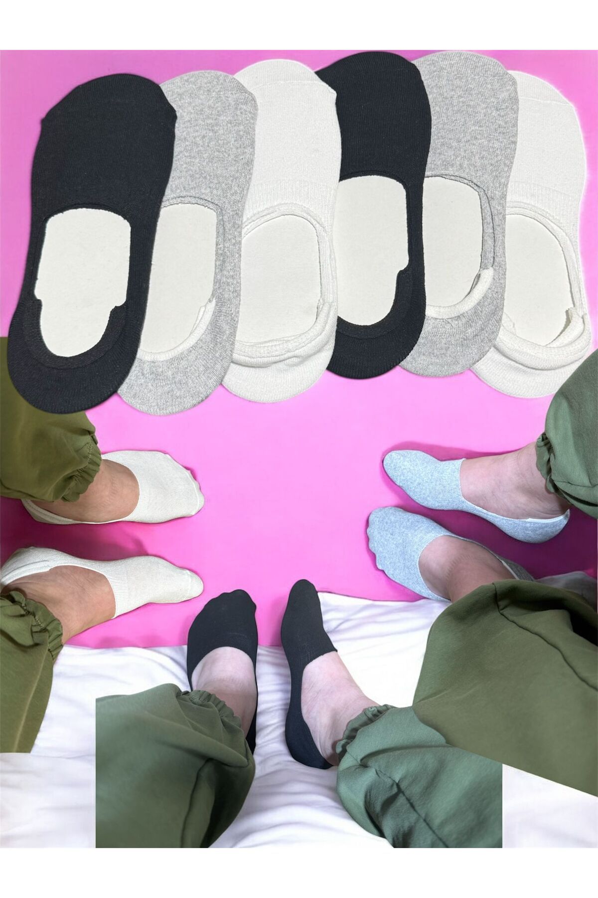 BYNDRSOCKS 6 Çift Kadın Babet Patik Pamuklu Çorap