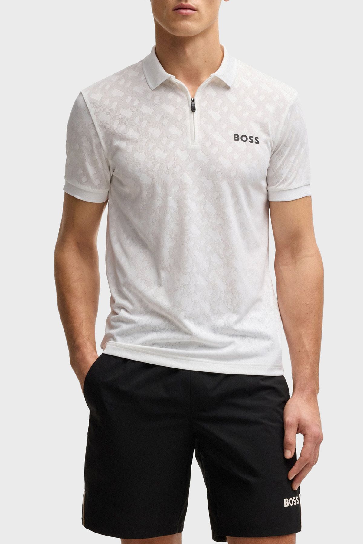 BOSS Logolu Slim Fit Yarım Fermuarlı Polo Yaka T Shirt Erkek POLO YAKA T SHİRT 50538106 100