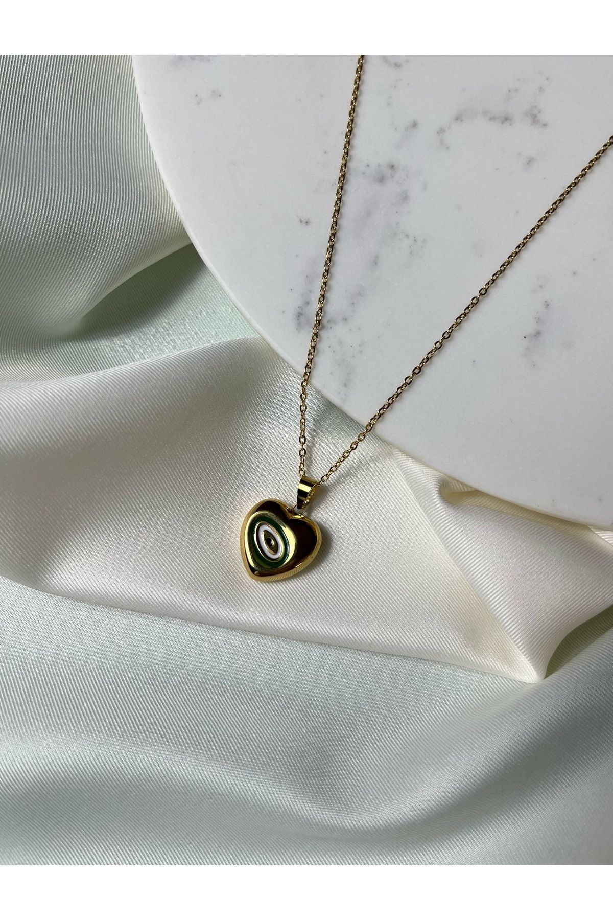 Orvix Accessories Gold Zincir Kalpli Nazar Temalı Kadın Kolye Yazlık Kolye Abiye Kolye Hesidiyelik Kolye