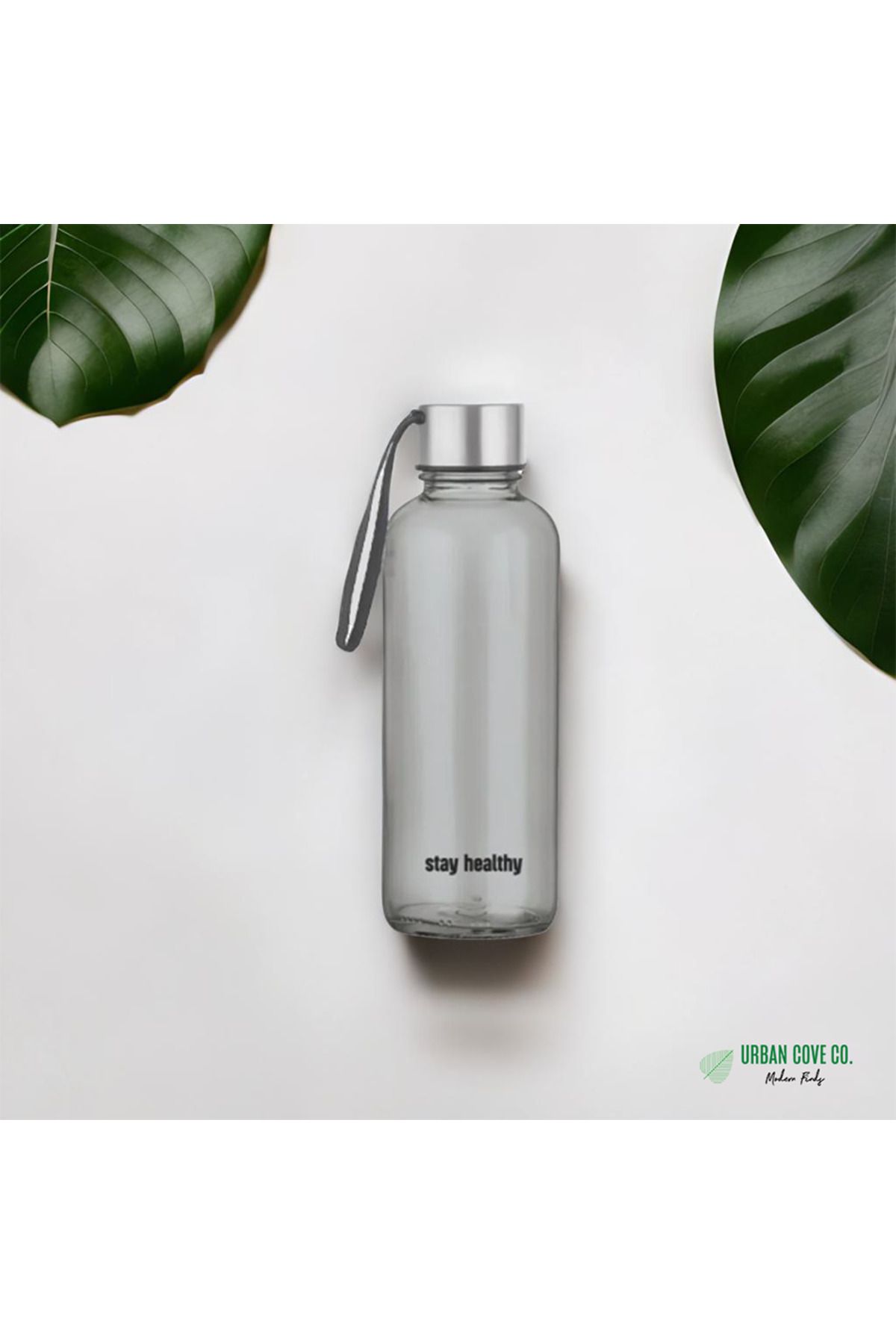 UrbanCove Co 450ml Cam Matara – Çelik Kapaklı, Sızdırmaz, Minimal Tasarım – Stay Healthy / You’re the Best Yazılı