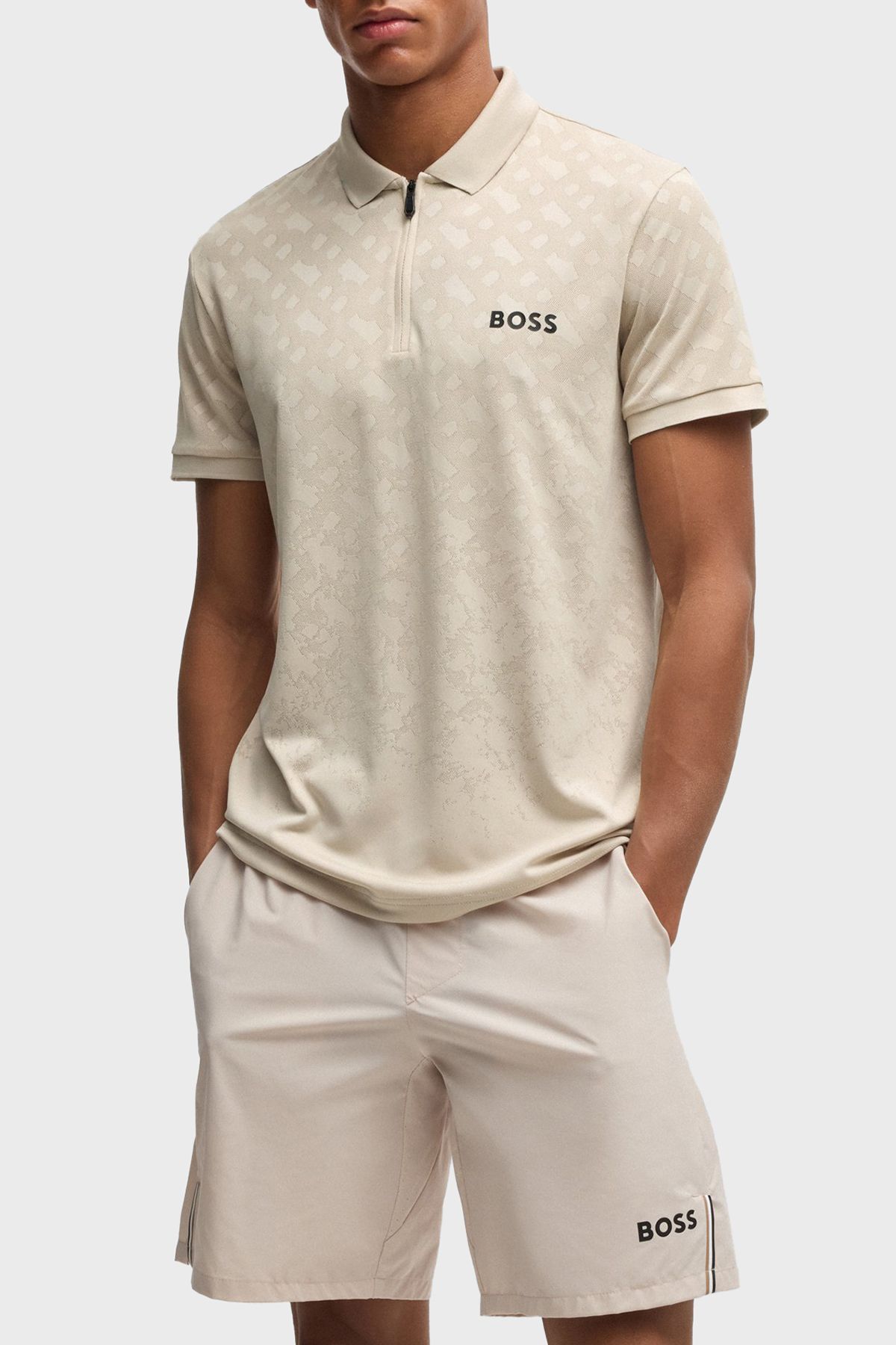 BOSS Logolu Slim Fit Yarım Fermuarlı Polo Yaka T Shirt Erkek POLO YAKA T SHİRT 50538106 284