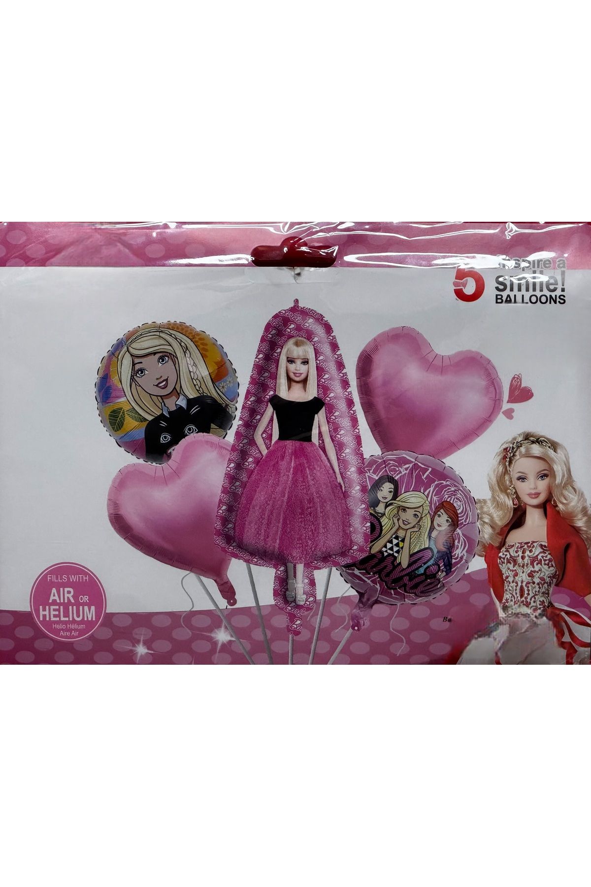 KATRİN Moda Bebeği B•A•R•B•I•E temalı 5li Folyo Balon