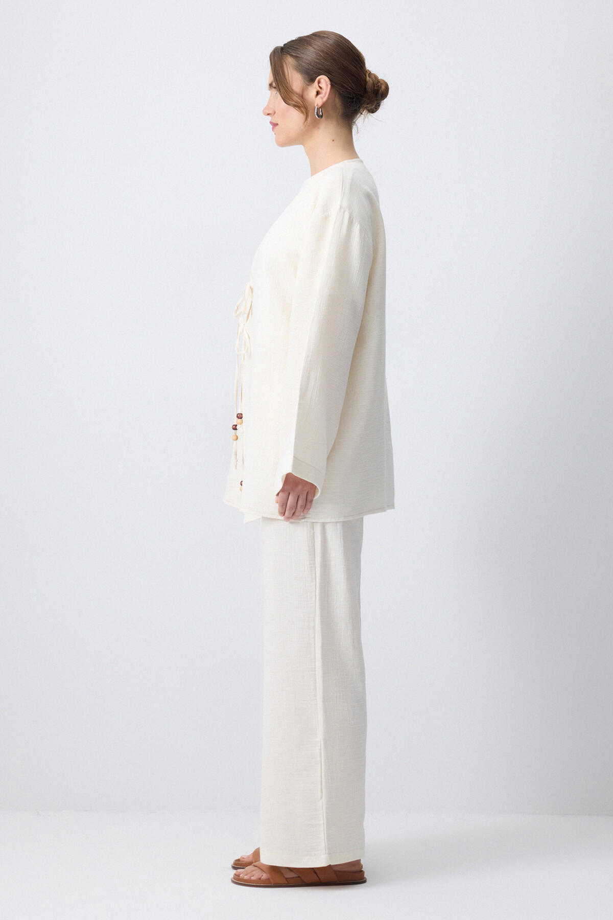 Touché Privé-Front Tie Kimono Pants Suit 3