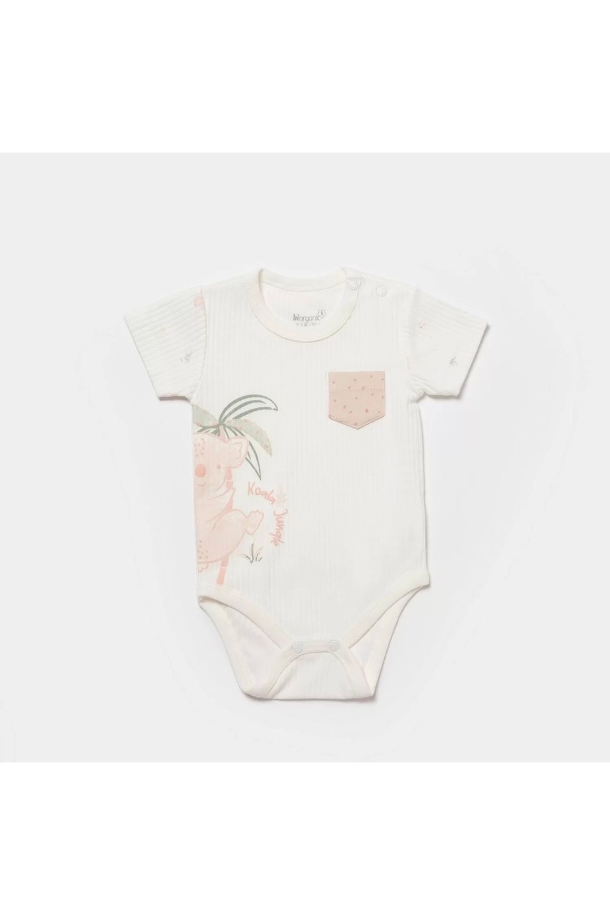 Moda Şahsenem Koala Jungle Kısa Kol Bebek Body Pembe