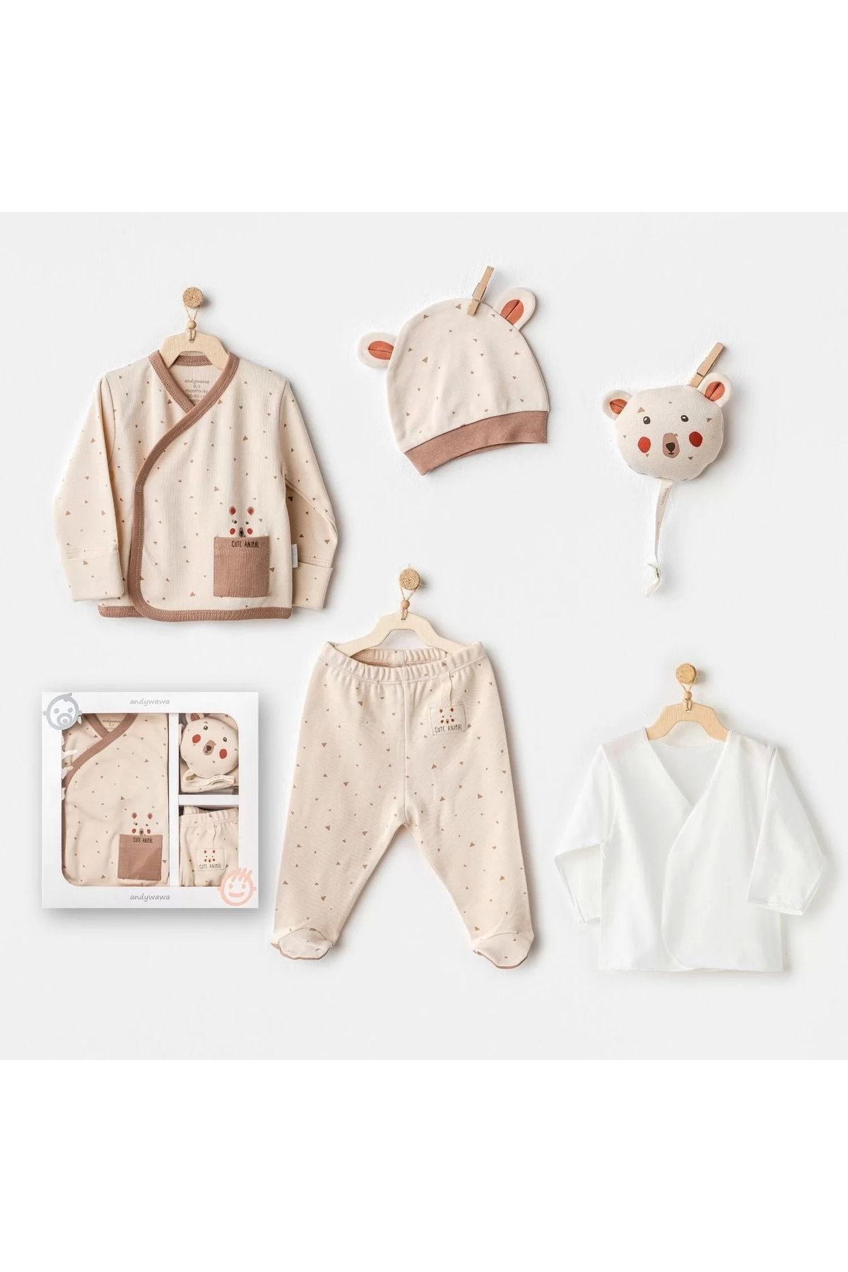Moda Şahsenem Adventurous Bear 5'li Hastane Çıkışı Beige