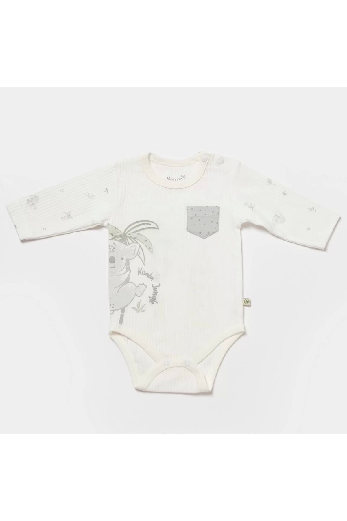 Moda Şahsenem Koala Jungle Uzun Kol Bebek Body Gri