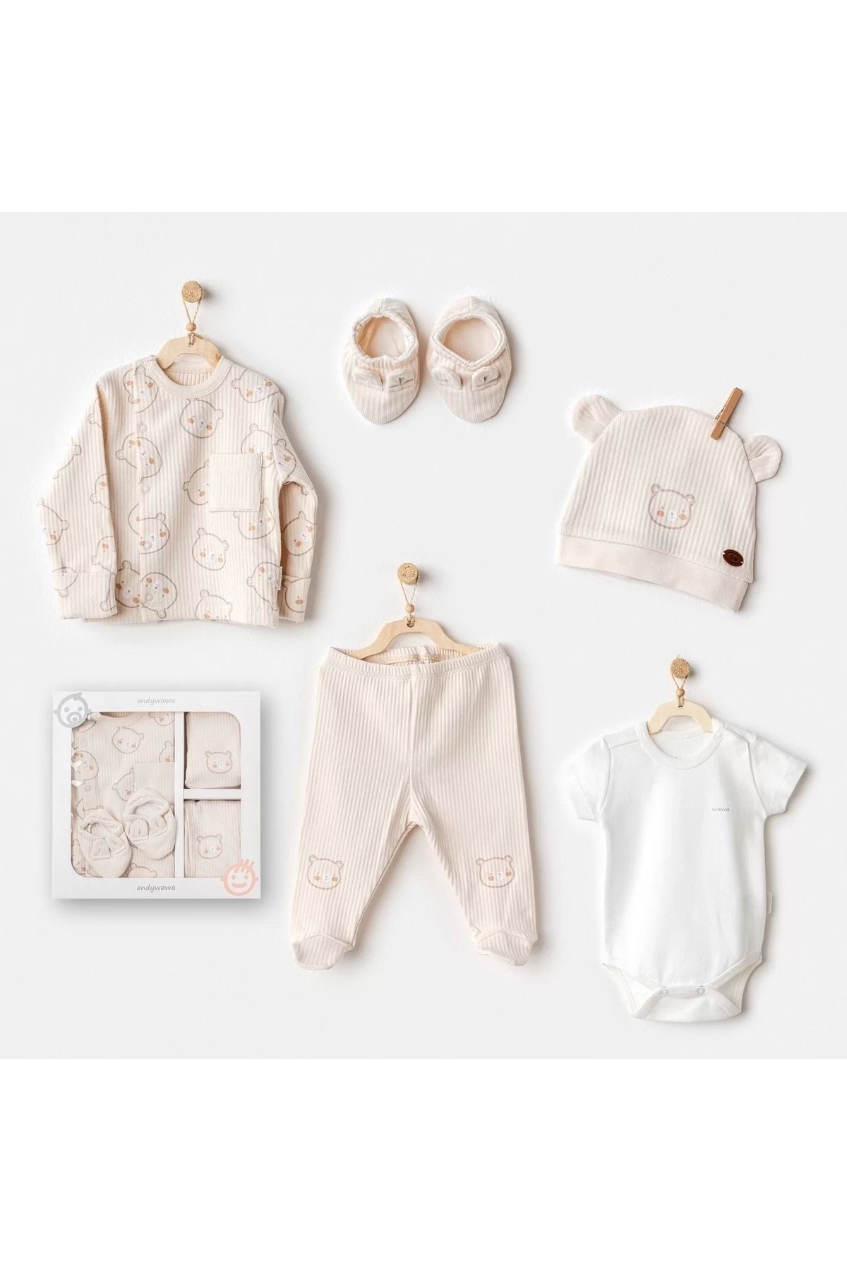 Moda Şahsenem Bear Time 5'li Hastane Çıkışı Light Beige