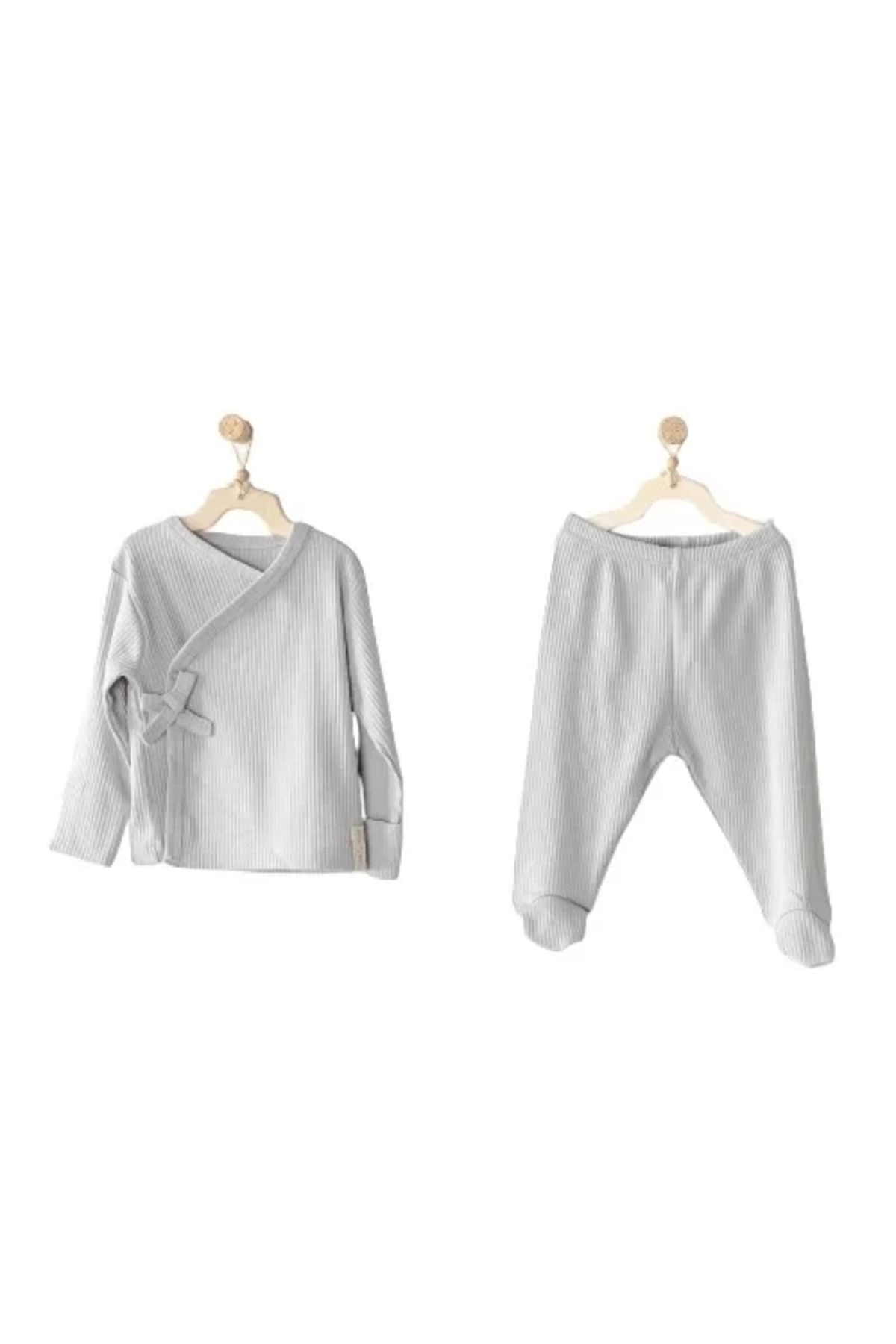 Moda Şahsenem Modal 2li Bebe Zıbın Takım Grey