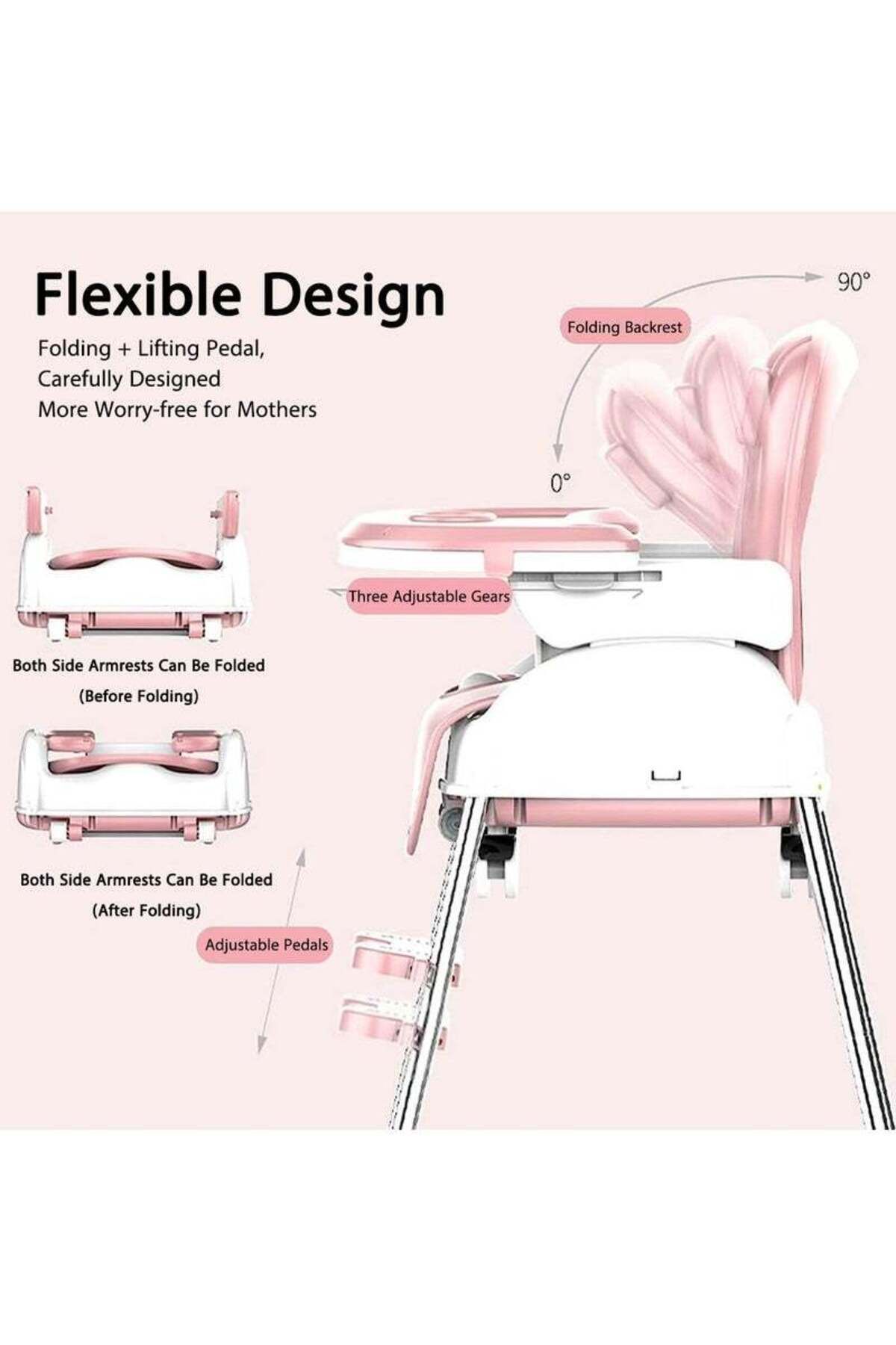 COOYA-7 In 1 Adjustable Dining Chair For Baby/Toddler, Stable Structure, Easy to Clean, Multiple Modes 5