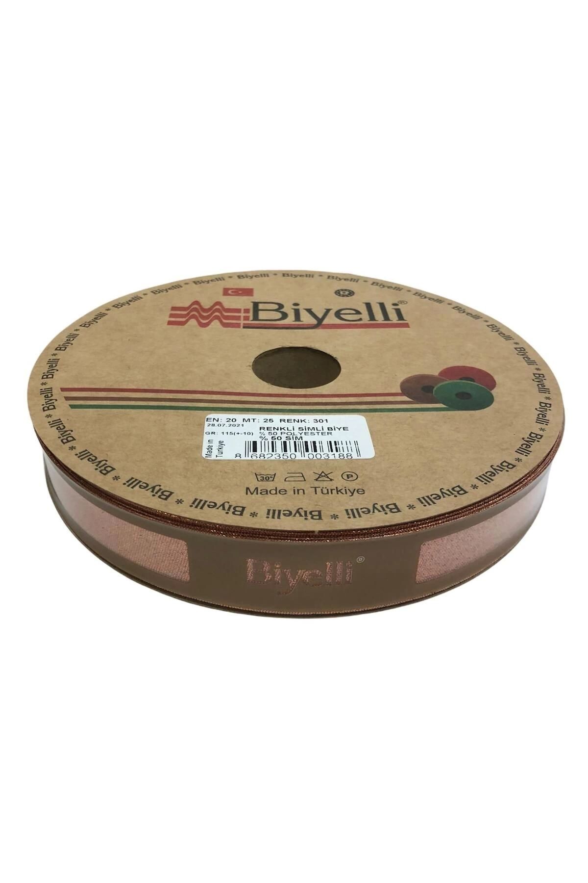 P Parla Biye Simli Katlı 301 2 cm 25 Metre %50 Simli % 50 Polyester