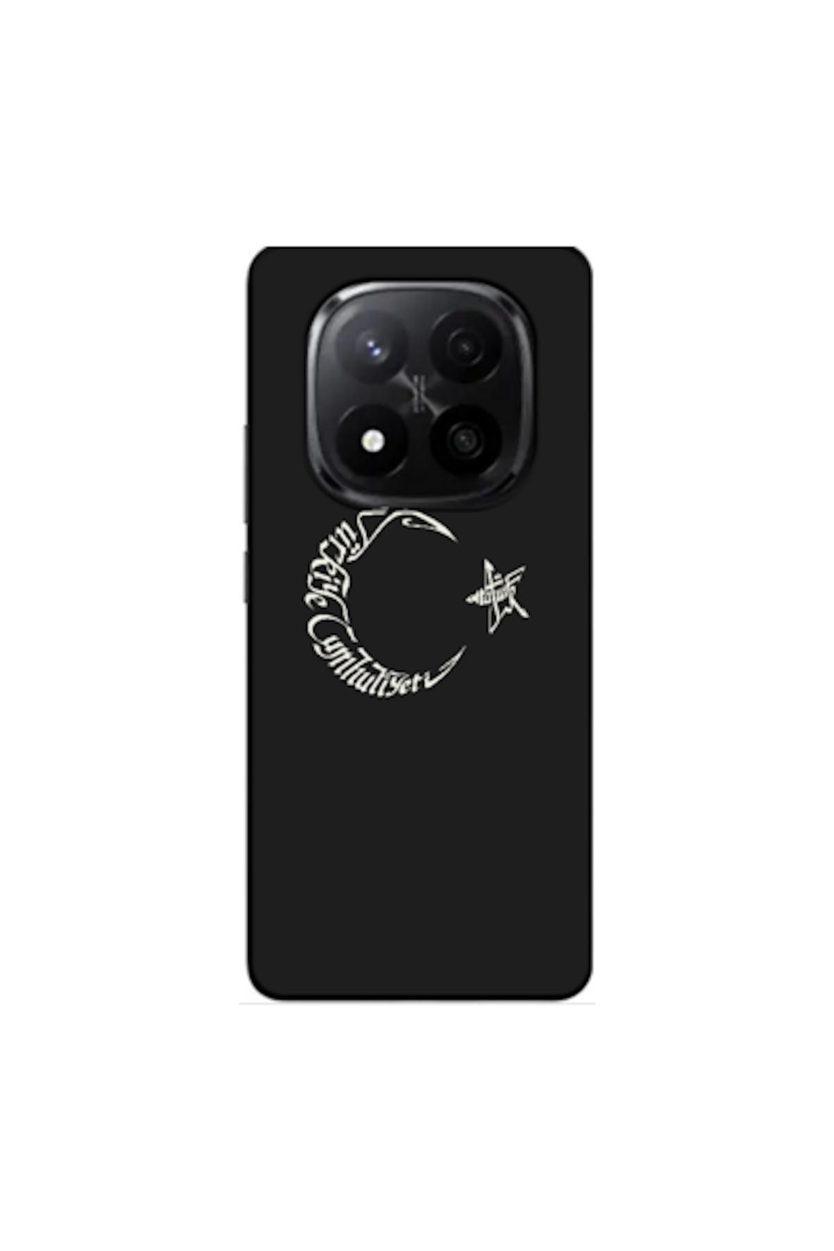 Zebana Xiaomi Redmi Note 14 5G Uyumlu Kılıf Ay Yıldız ve Atatürk Silikon Kılıf (Baskılı)