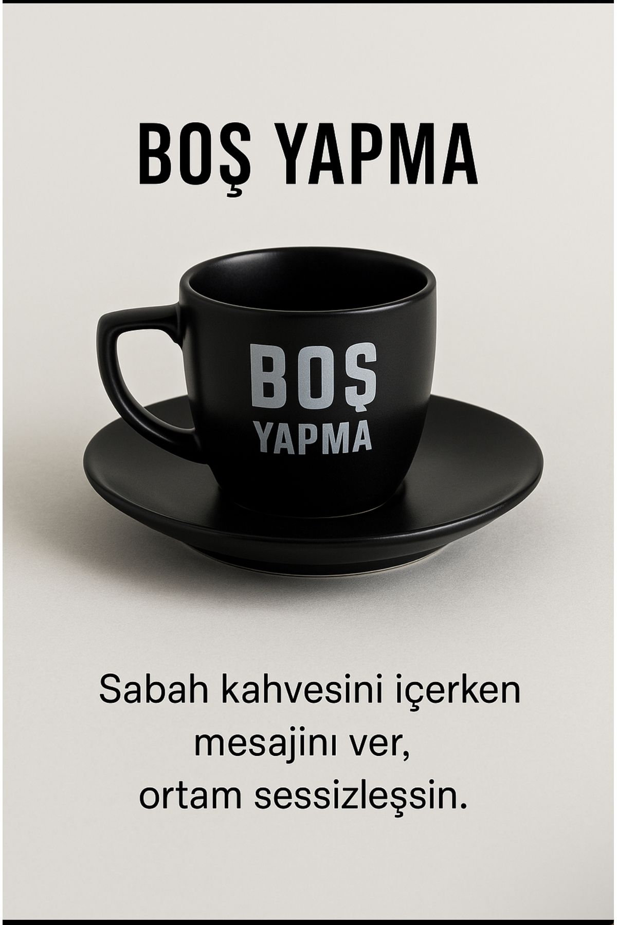 facnspt Boş Yapma Siyah Türk Kahvesi Fincanı