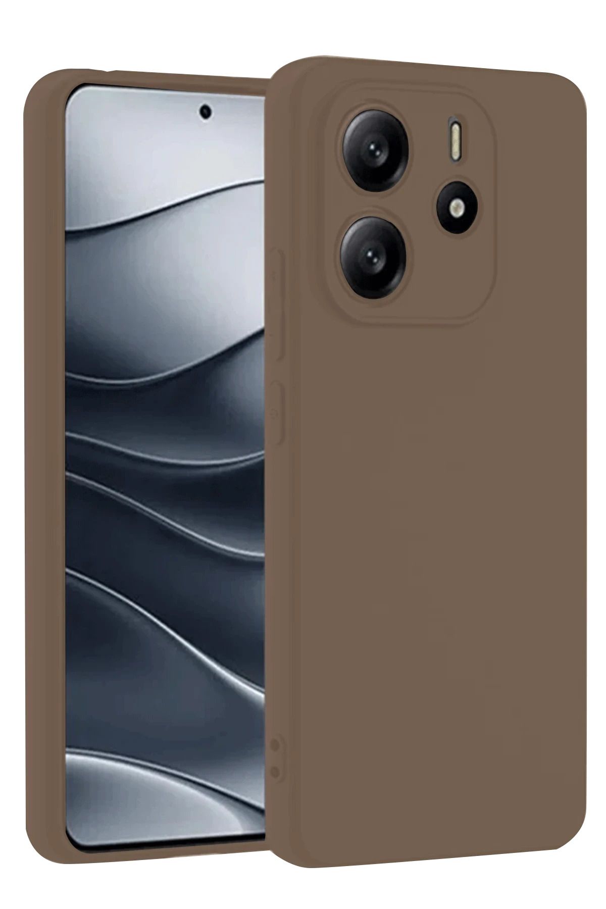 NewFace Xiaomi Redmi Note 14 4G Kılıf First Silikon - Kahverengi MRAYD