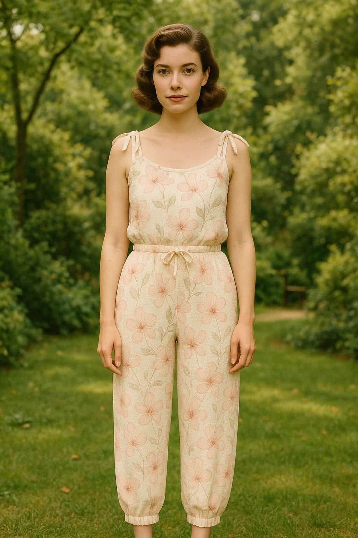 PEMBİŞ HOMEWEAR Bürümcük Pembe Çiçekli 2 Parça Atlet ve Şalvar Pijama Takımı