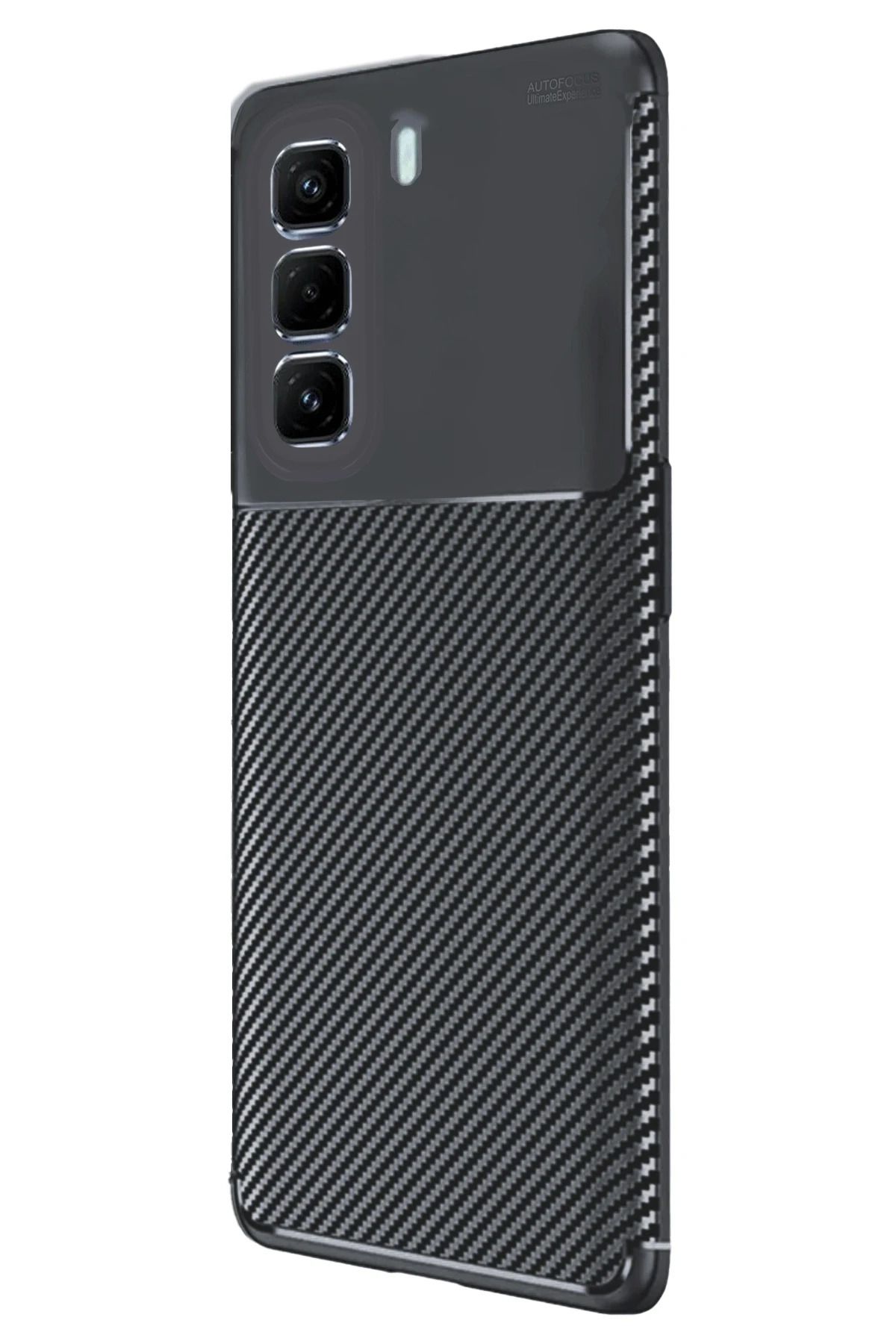 NewFace İnfinix Hot 50 4G Kılıf Auto Focus Karbon Kapak - Siyah MRAYD