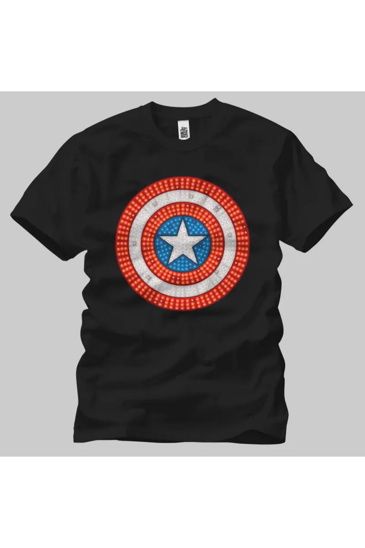 Built By Crazy Captain America Icon Light Unisex Tişört