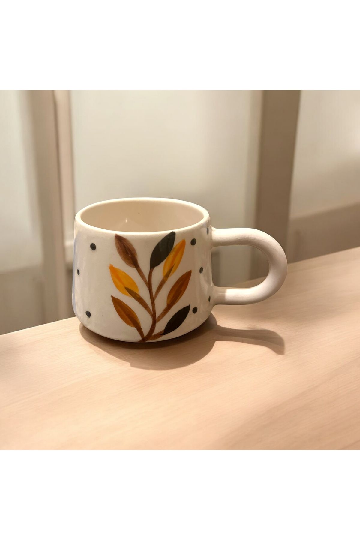 Giftorium Group Sonbahar Yaprakları Tema Renkli Kupa Bardak Mug 200 Ml
