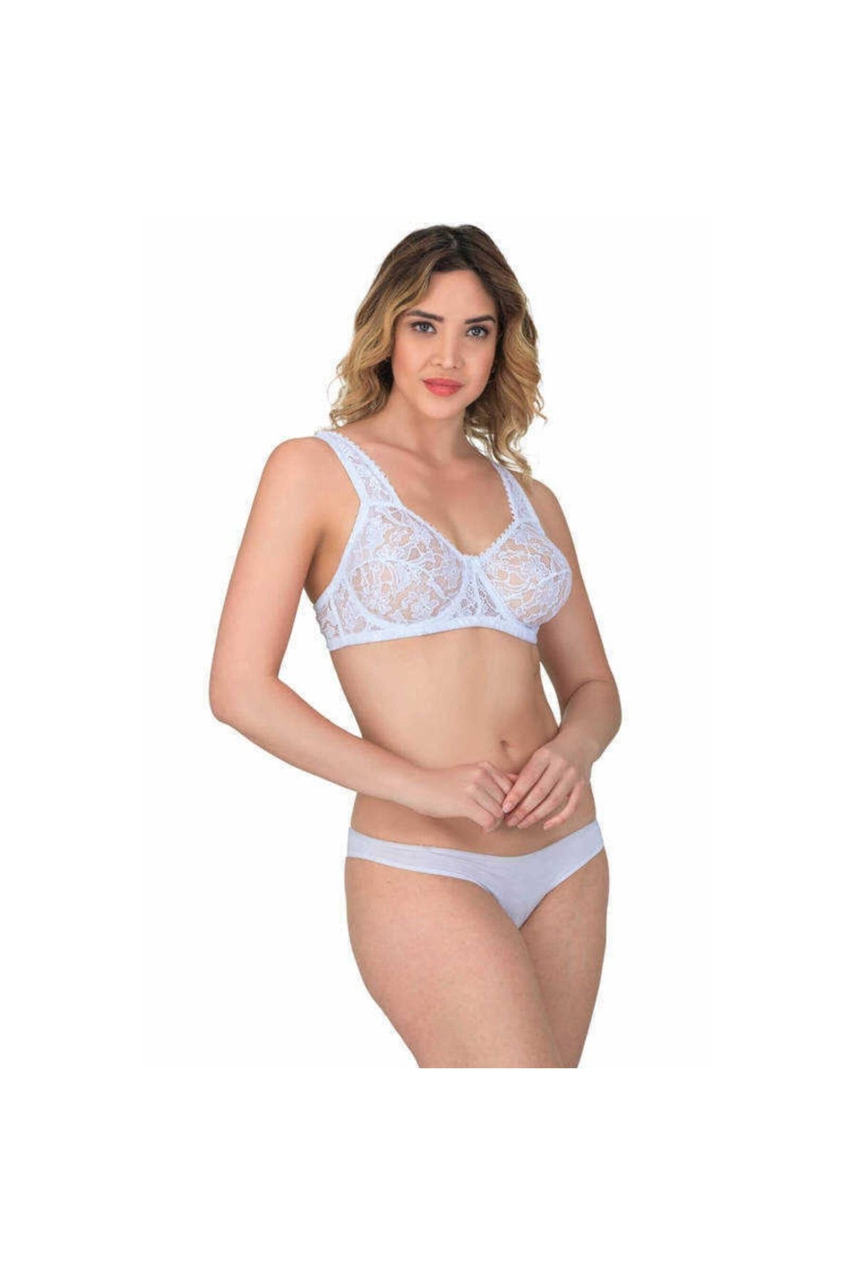 Marsilyan MODLİVE BEYAZ MI Emay 178 C Balenli Dantelli Sütyen