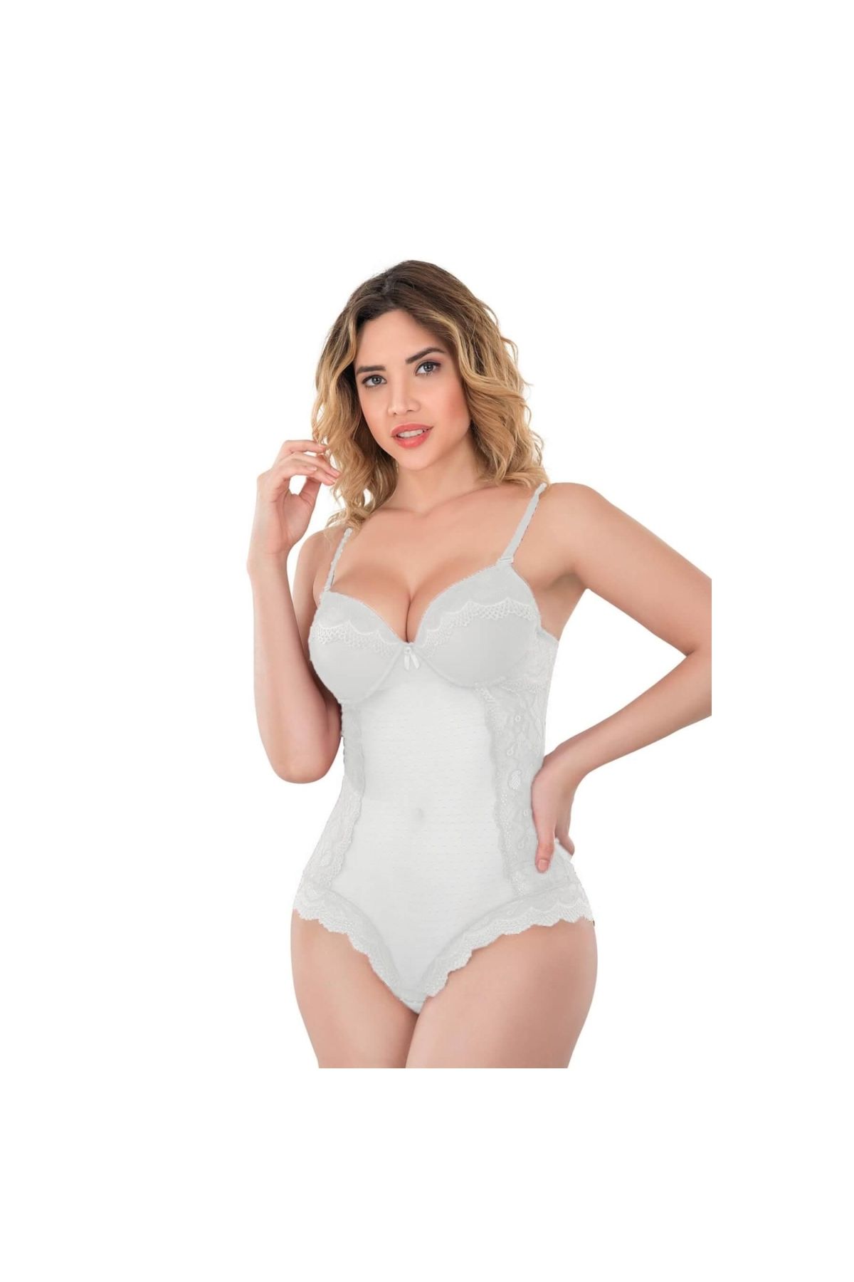 Marsilyan MODLİVE EKRU MI Emay 176 Dantelli Body