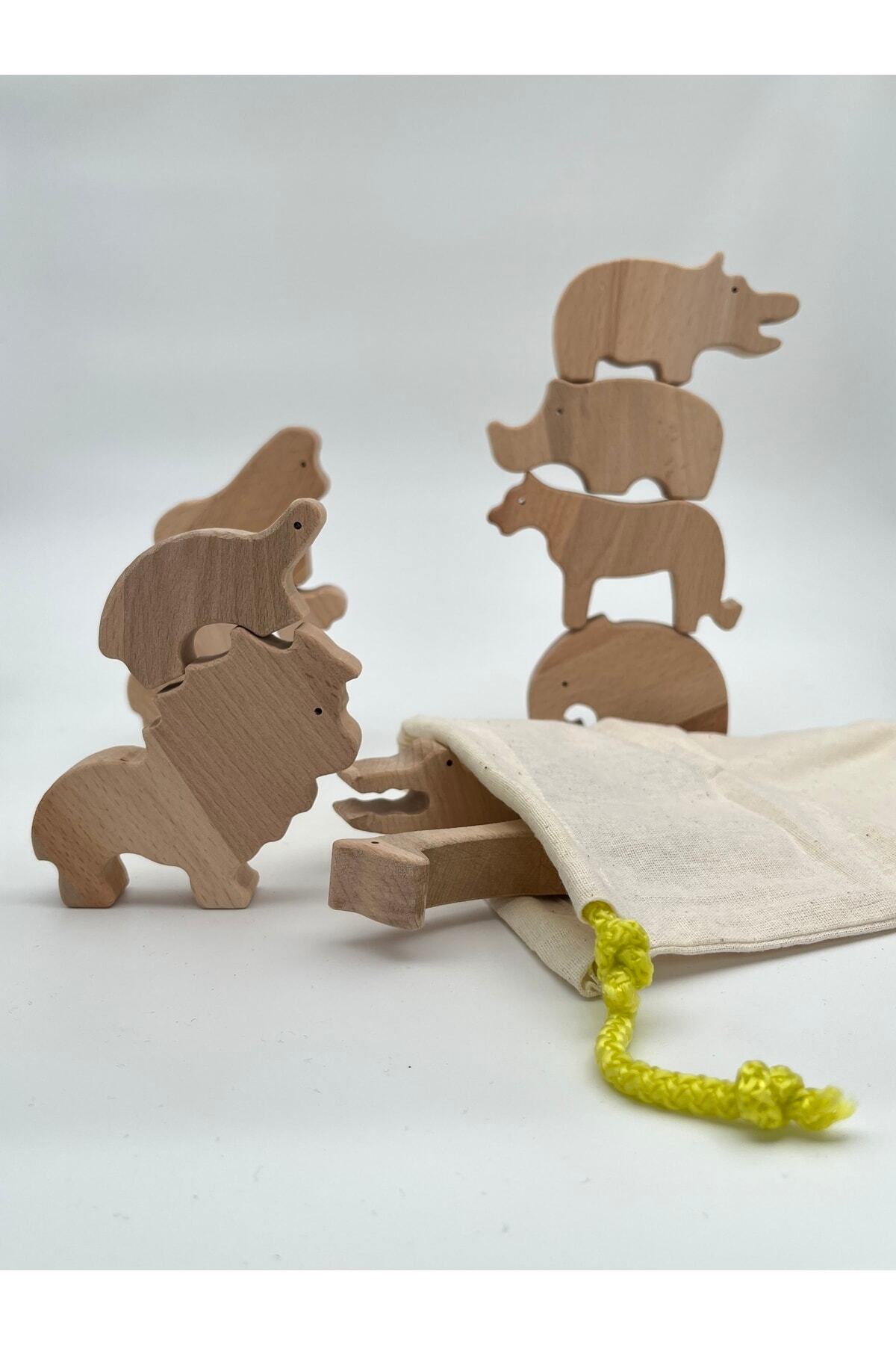 zoziva Doğal Ahşap Hayvanat Bahçesi Seti, Organik Ahşap Oyuncak, 10 Parça Ahşap Hayvan Seti fotoğrafı 4 (önizleme)
